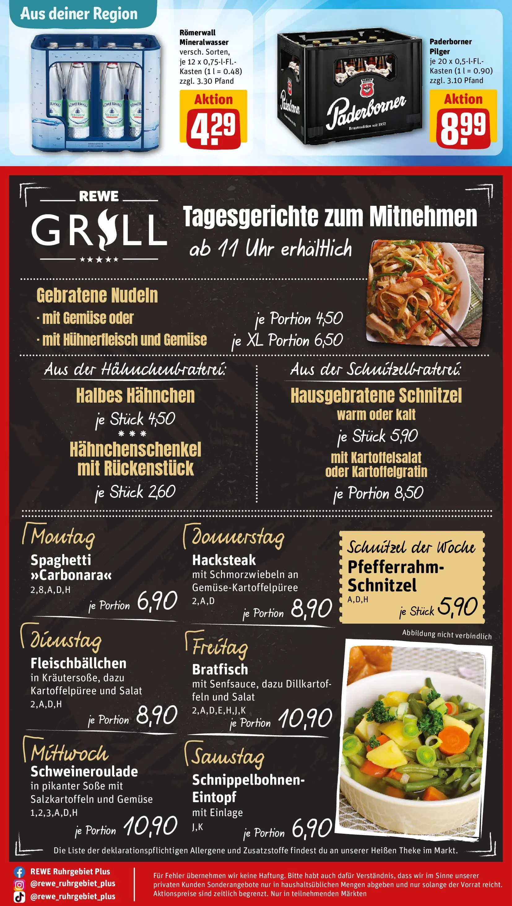 REWE Prospekt ab 22.02.2026 zum Blättern » Angebote | Seite: 28 | Produkte: Hahnchen, Theke, Schnitzel, Steak