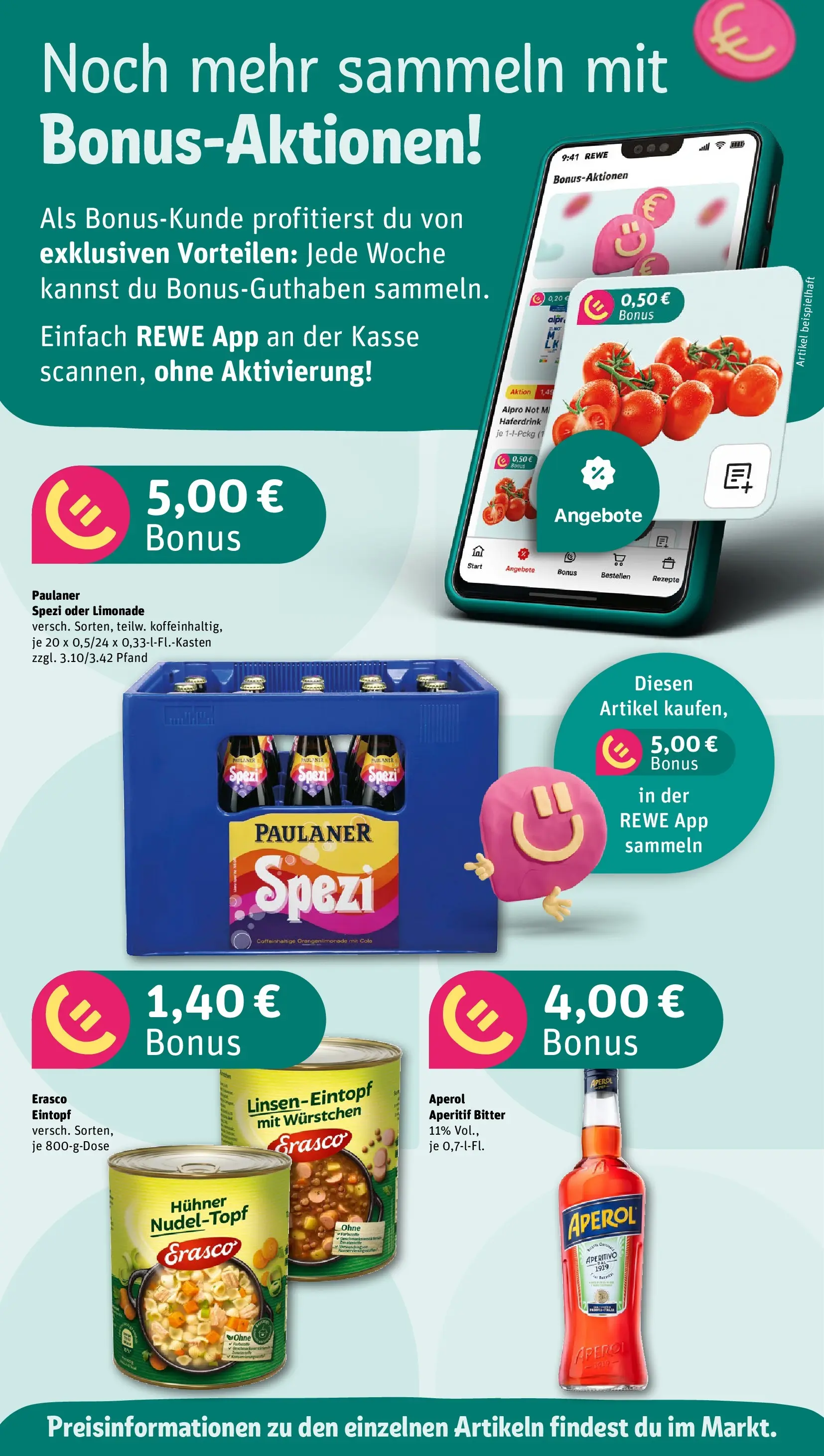 REWE Prospekt ab 22.02.2026 zum Blättern » Angebote | Seite: 4 | Produkte: Paulaner spezi, Haferdrink, Alpro, Aperol