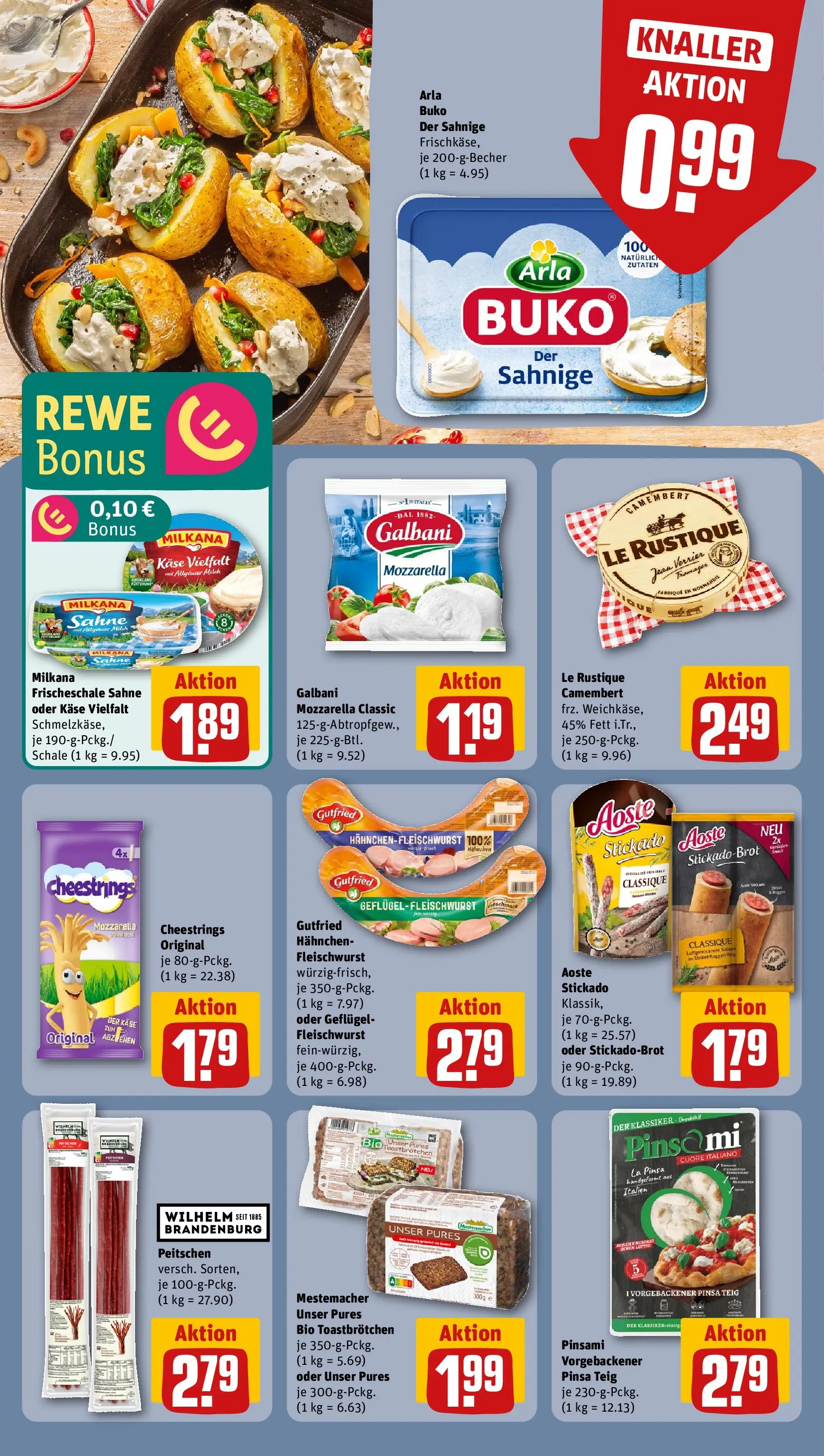 REWE Prospekt ab 22.02.2026 zum Blättern » Angebote | Seite: 12 | Produkte: Hahnchen, Käse, Mozzarella, Arla buko