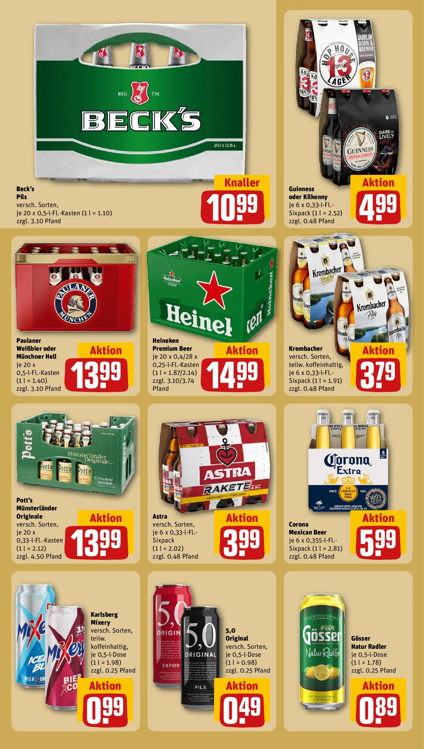 REWE Prospekt ab 22.02.2026 zum Blättern » Angebote | Seite: 21 | Produkte: Astra, Heineken, Radler, Mixery