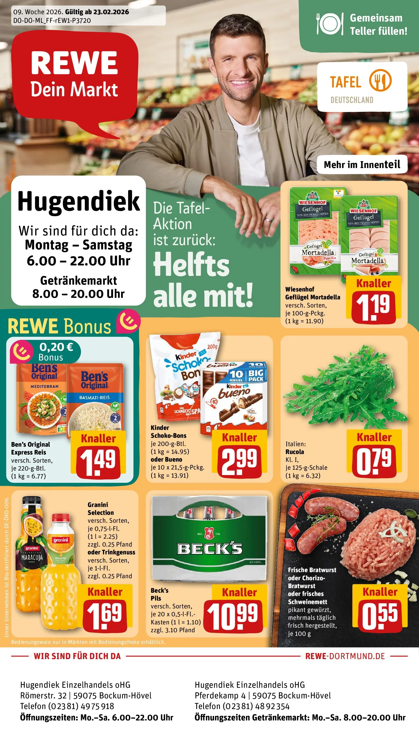 REWE Prospekt ab 22.02.2026 zum Blättern » Angebote | Seite: 2 | Produkte: Pils, Bratwurst, Paprika, Granini