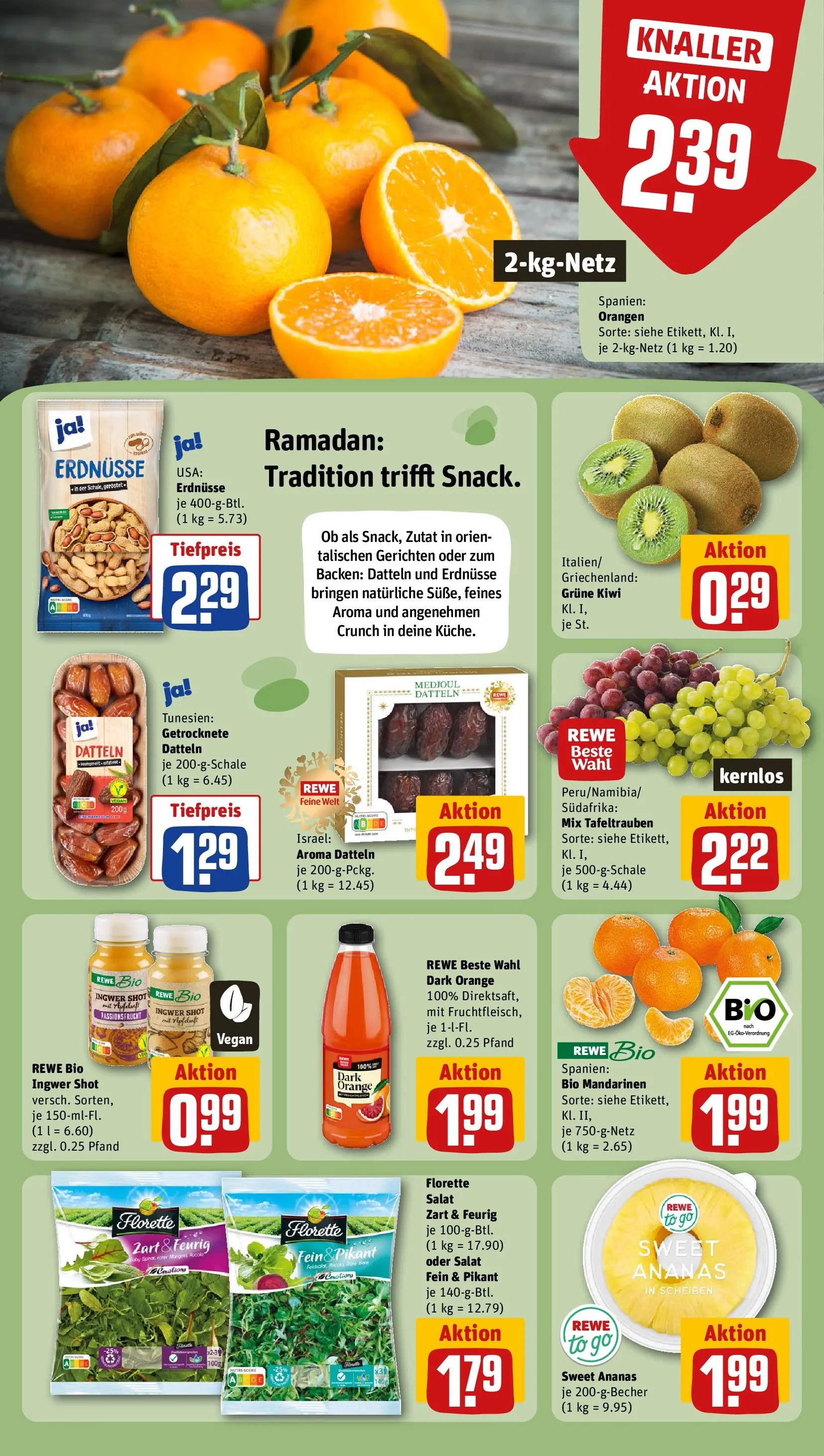 REWE Prospekt ab 22.02.2026 zum Blättern » Angebote | Seite: 6 | Produkte: Rucola, Ananas, Kiwi, Salat