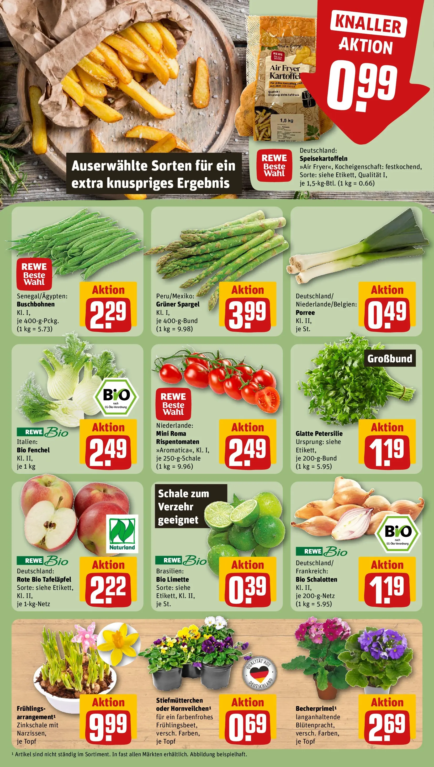 REWE Prospekt ab 22.02.2026 zum Blättern » Angebote | Seite: 7 | Produkte: Stiefmutterchen, Spargel, Limette, Petersilie