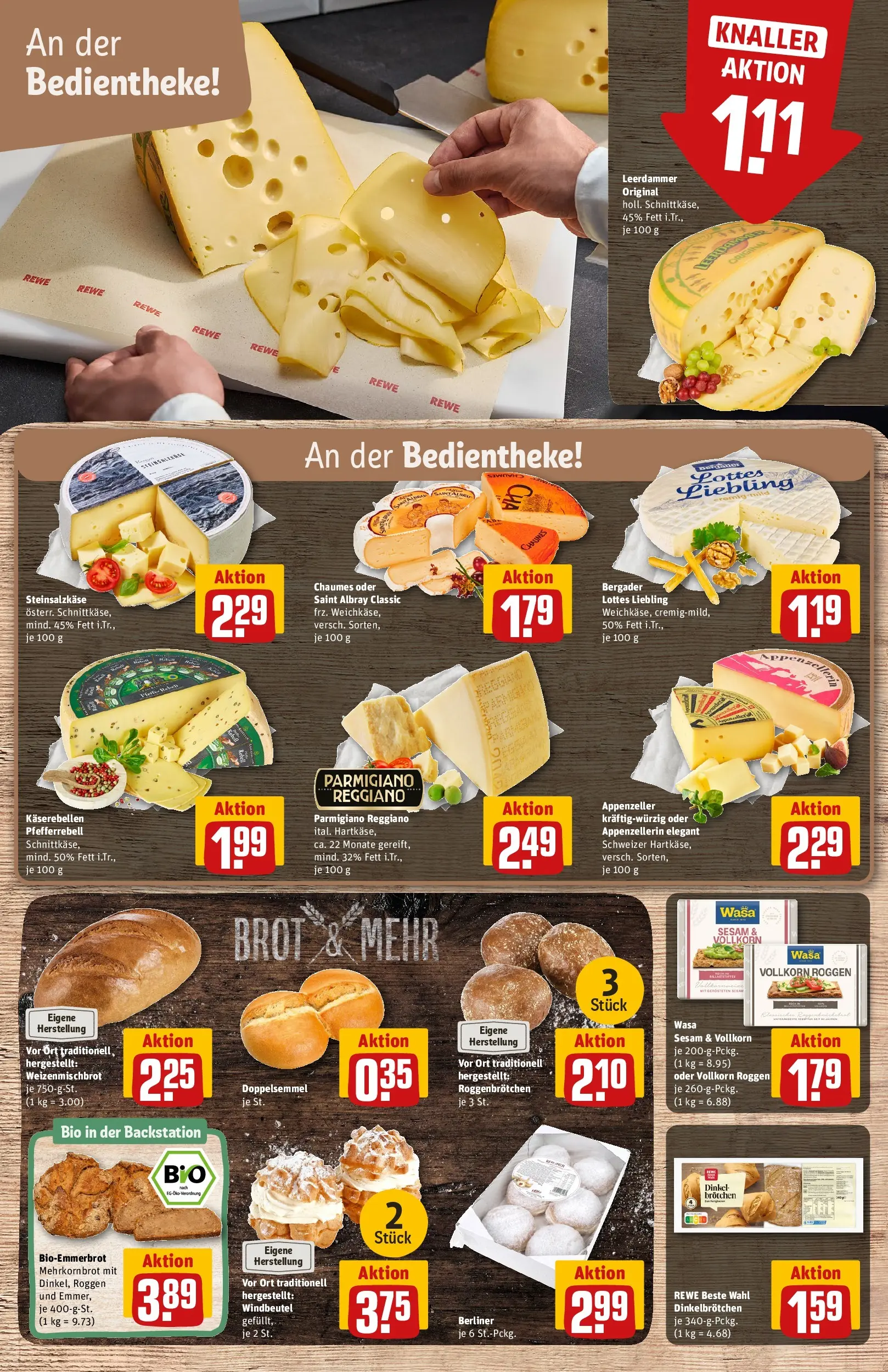 REWE Prospekt ab 22.02.2026 zum Blättern » Angebote | Seite: 11 | Produkte: Berliner, Leerdammer, Brot