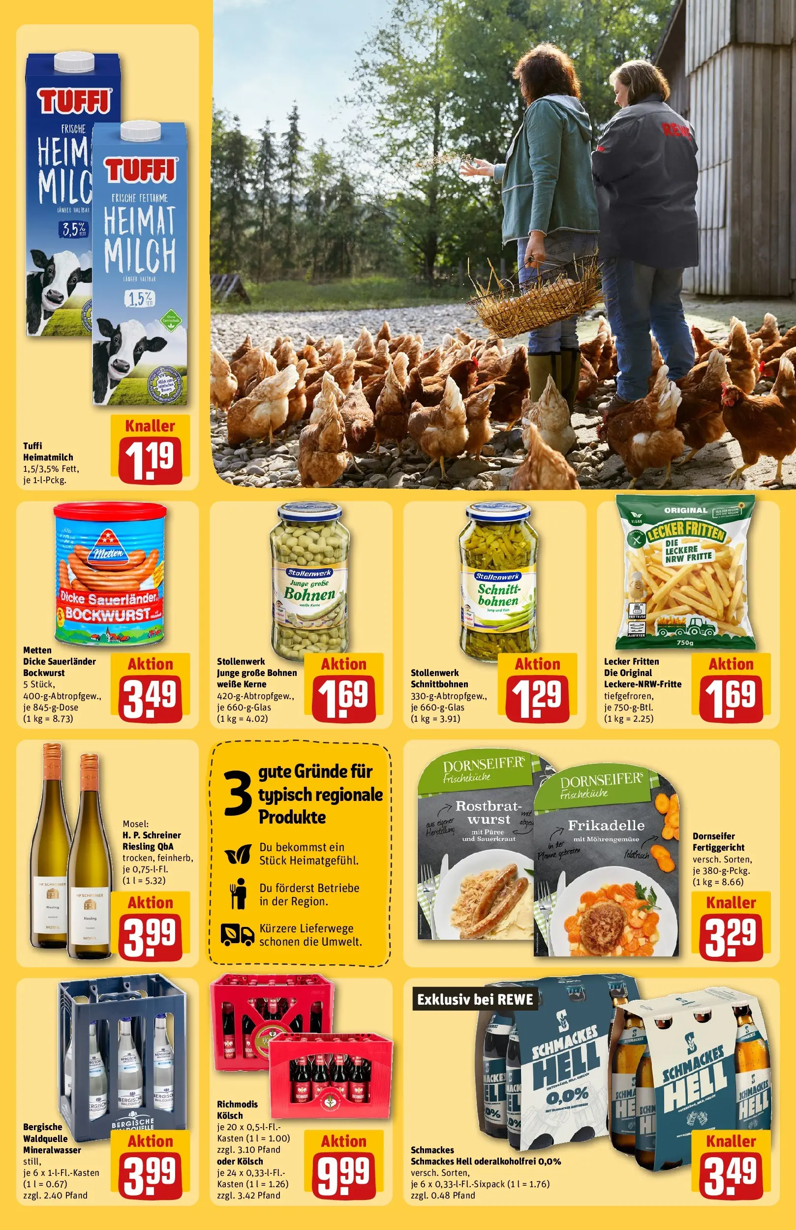 REWE Prospekt ab 22.02.2026 zum Blättern » Angebote | Seite: 29 | Produkte: Bockwurst, Milch, Mineralwasser, Wurst