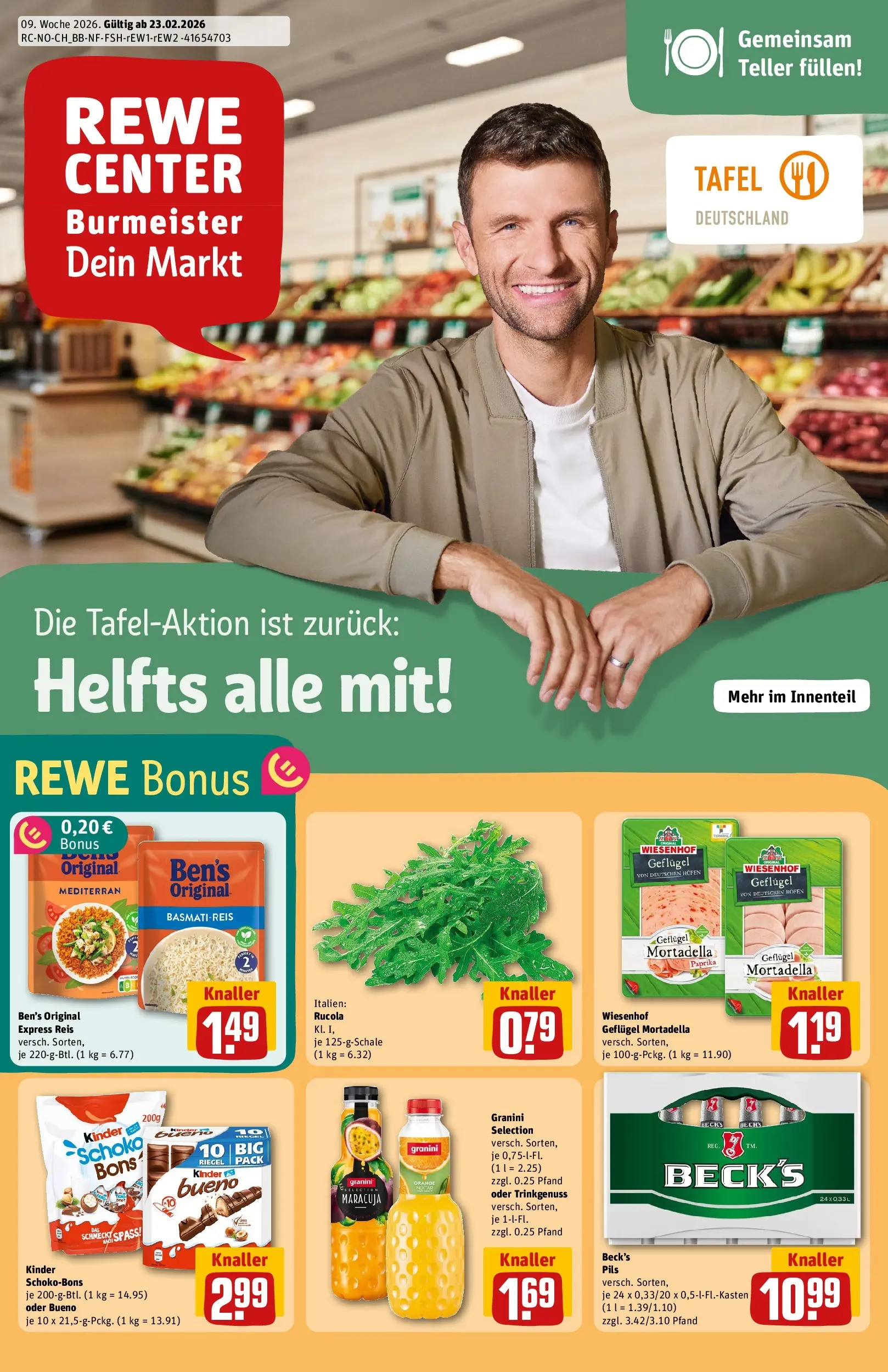 REWE Prospekt ab 22.02.2026 zum Blättern » Angebote | Seite: 1 | Produkte: Basmatireis, Pils, Granini, Reis