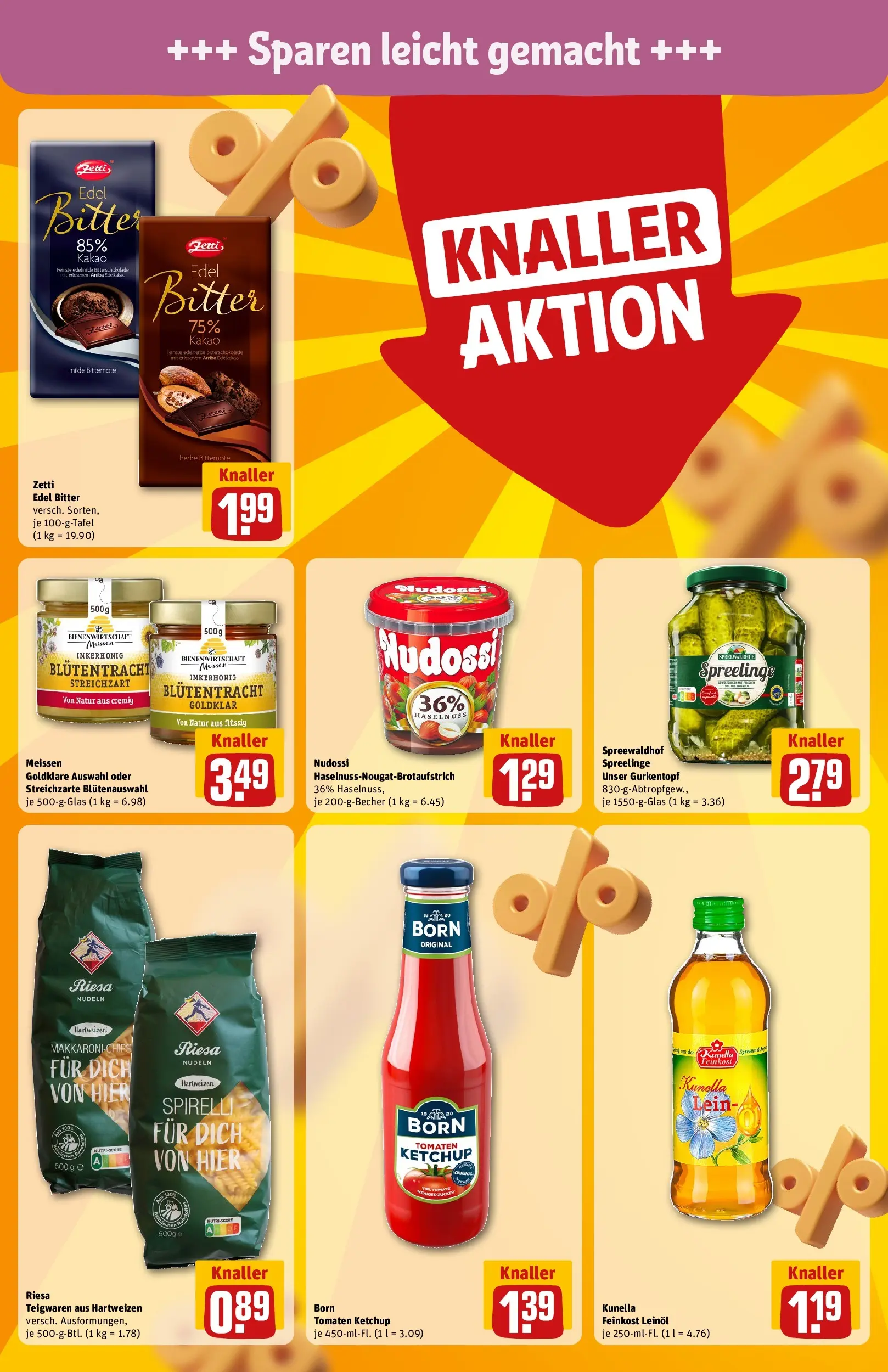 REWE Prospekt ab 22.02.2026 zum Blättern » Angebote | Seite: 20 | Produkte: Leinöl, Tomaten, Nudeln, Ketchup