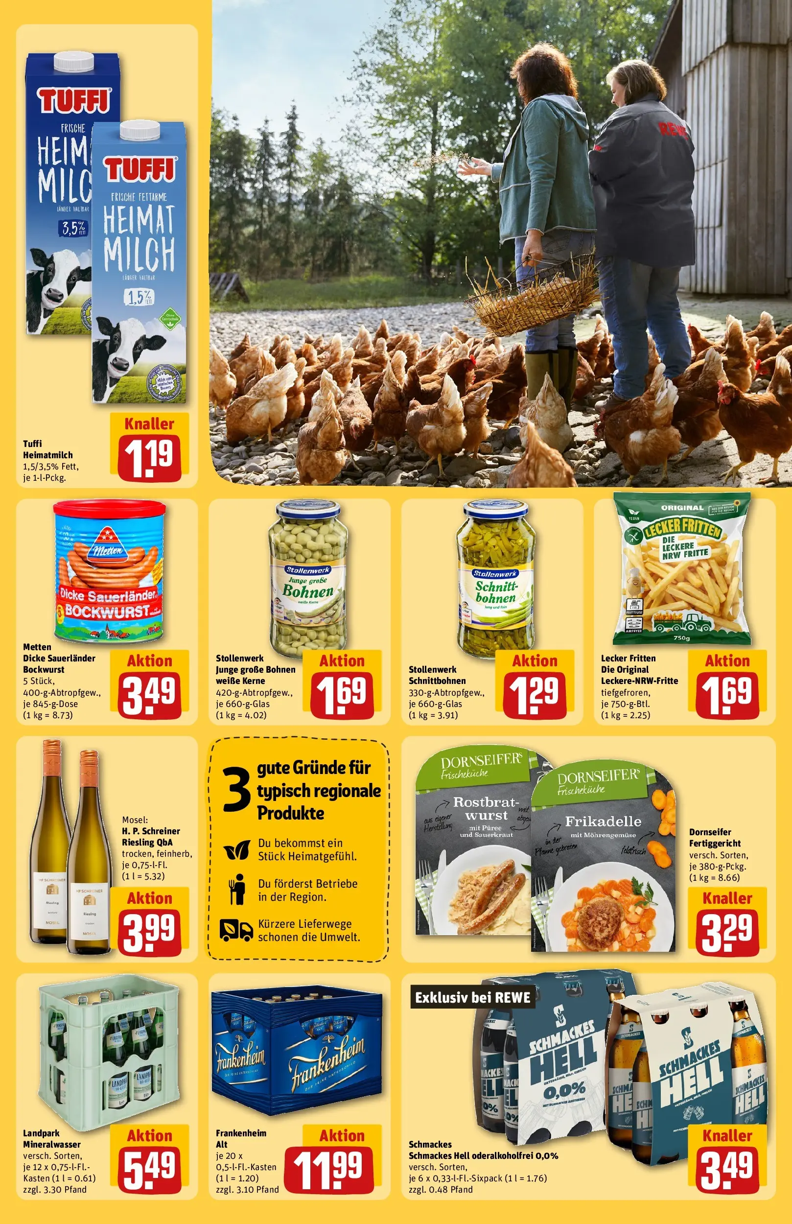 REWE Prospekt ab 22.02.2026 zum Blättern » Angebote | Seite: 25 | Produkte: Bockwurst, Dicke sauerlander bockwurst, Mineralwasser, Wurst
