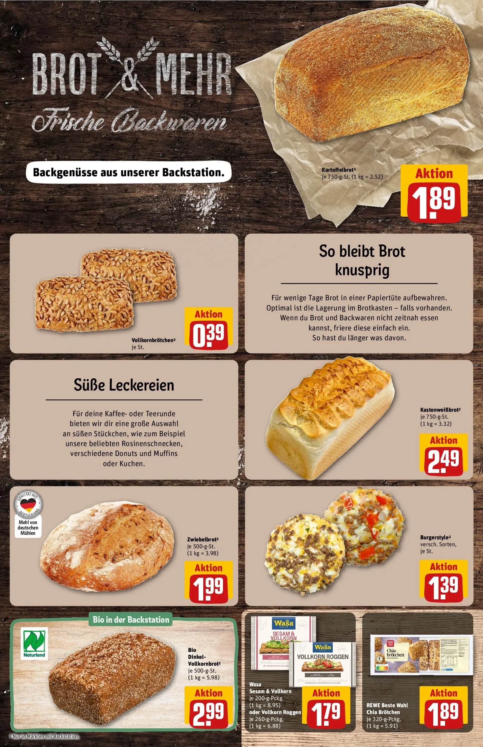 REWE Prospekt ab 22.02.2026 zum Blättern » Angebote | Seite: 11 | Produkte: Kaffee, Burger, Donuts, Brot