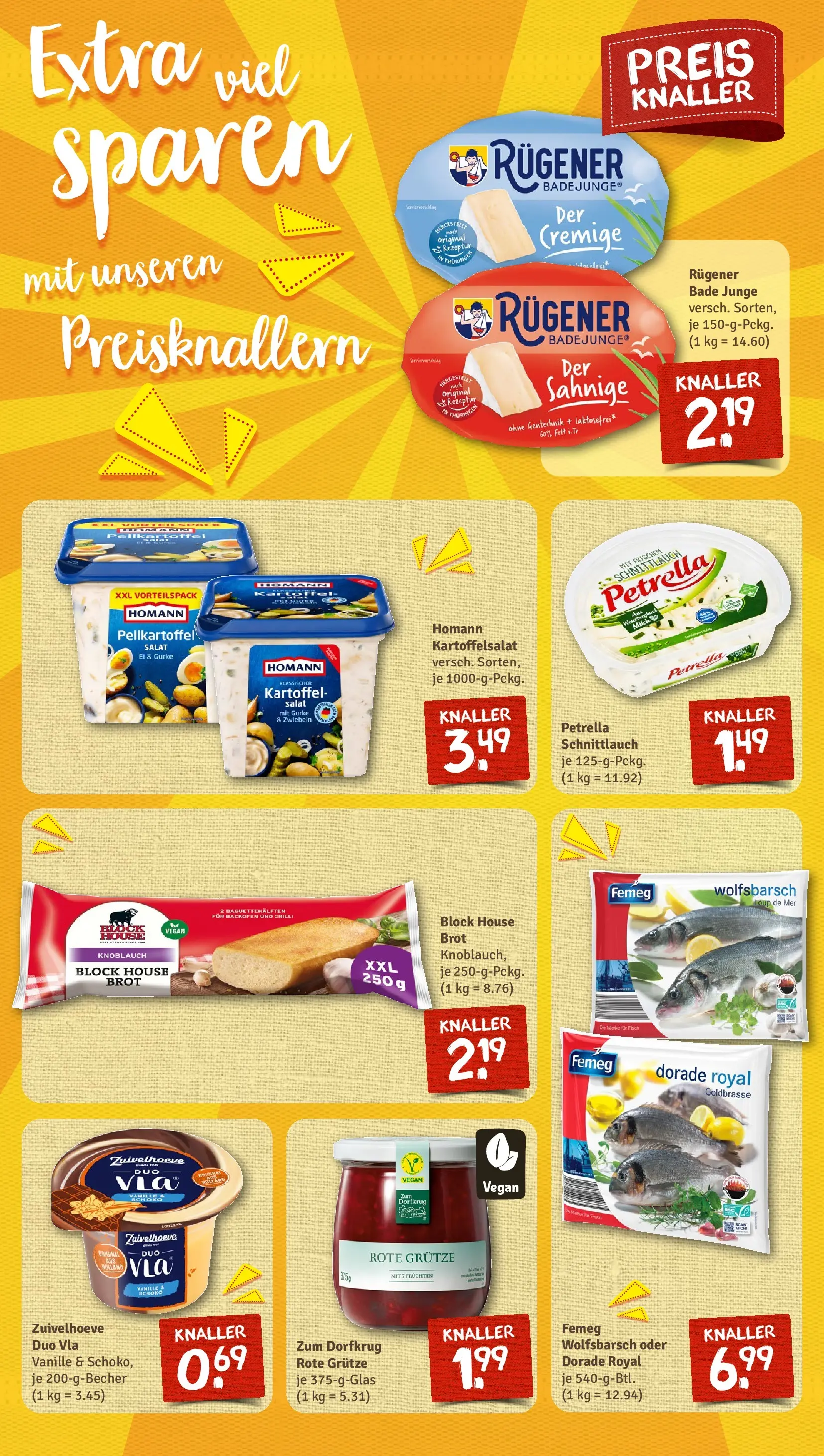 REWE Prospekt ab 22.02.2026 zum Blättern » Angebote | Seite: 8 | Produkte: Dorade, Milch, Brot, Salat