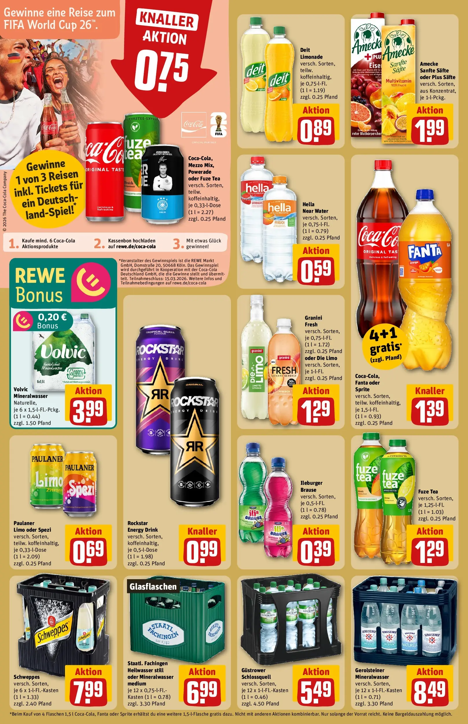 REWE Prospekt ab 22.02.2026 zum Blättern » Angebote | Seite: 22 | Produkte: Sprite, Rockstar, Schweppes, Granini