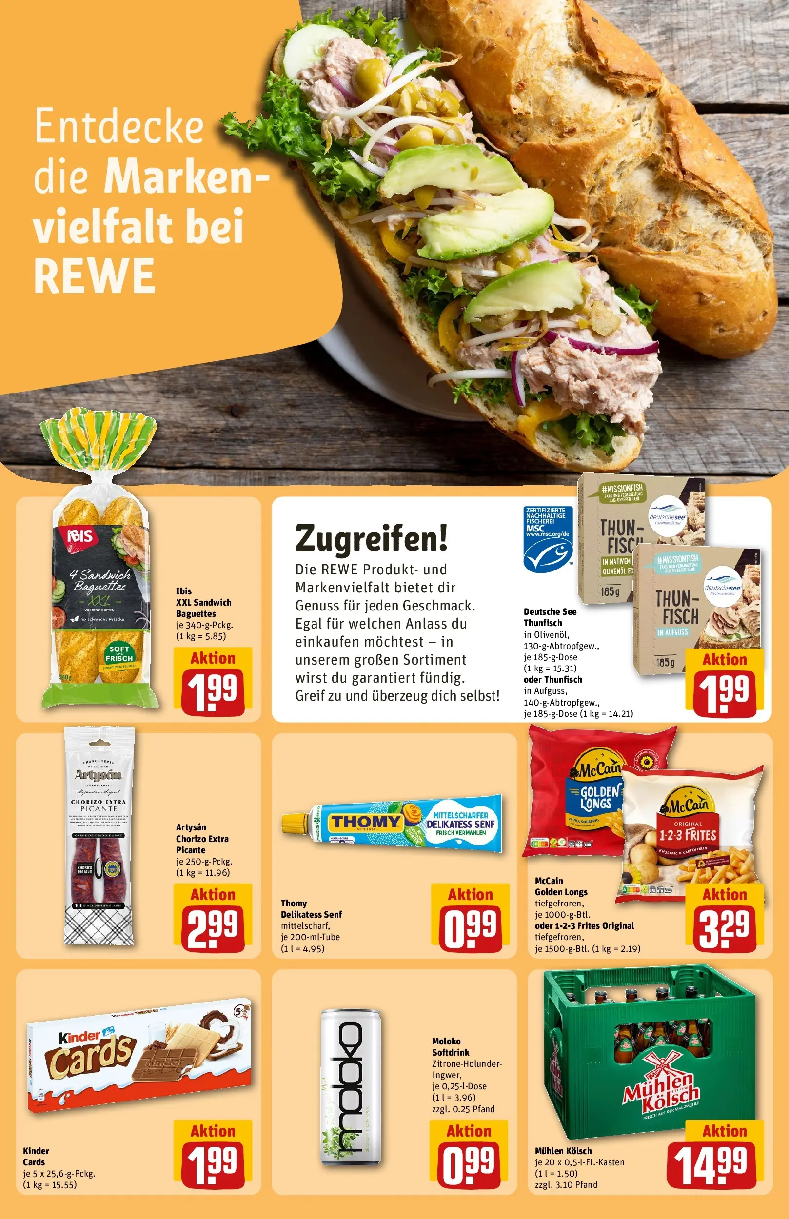 REWE Prospekt ab 22.02.2026 zum Blättern » Angebote | Seite: 14 | Produkte: Thunfisch, Olivenol, McCain, Fisch