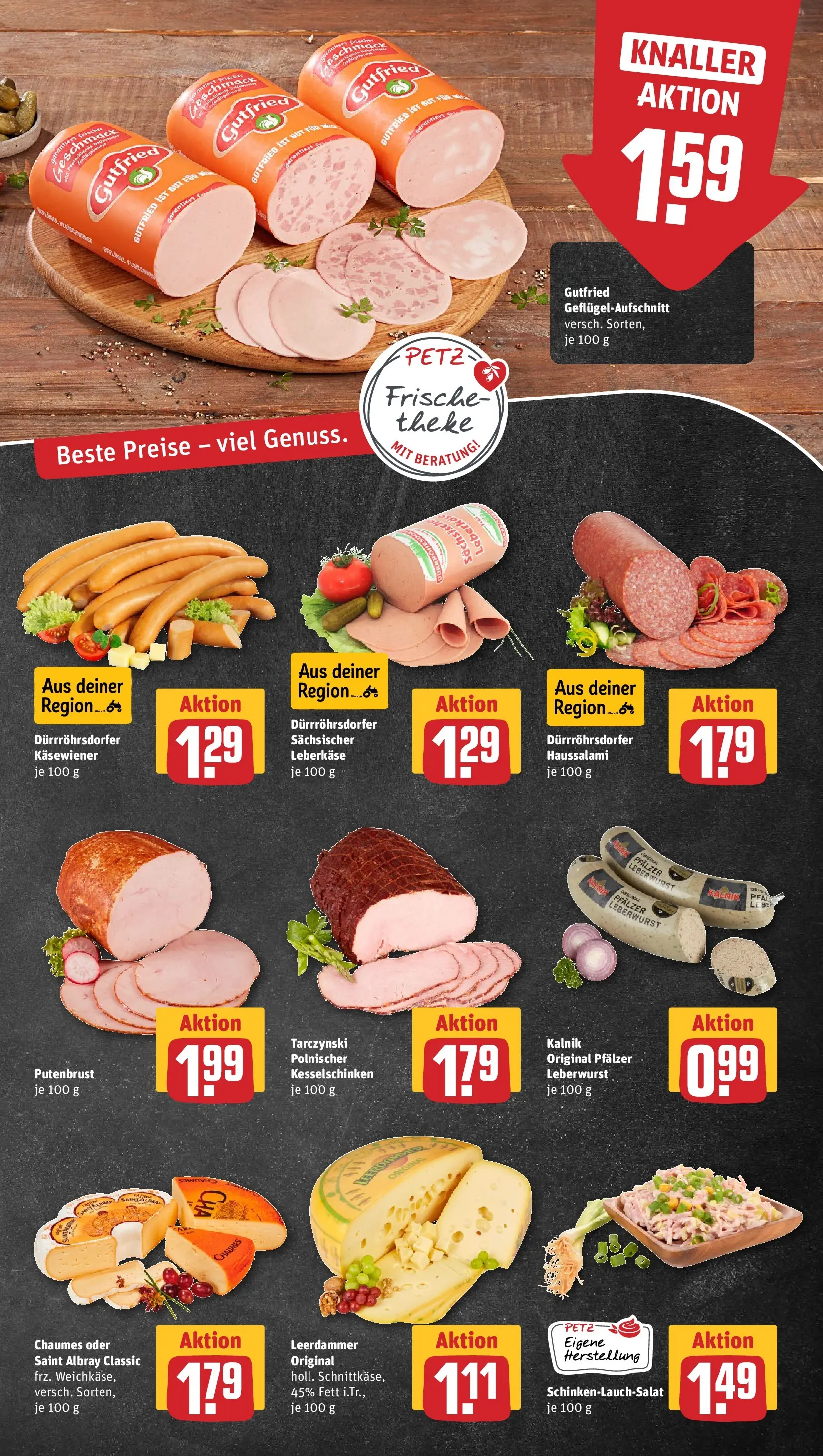 REWE Prospekt ab 22.02.2026 zum Blättern » Angebote | Seite: 9 | Produkte: Theke, Leerdammer, Salami, Leberkase