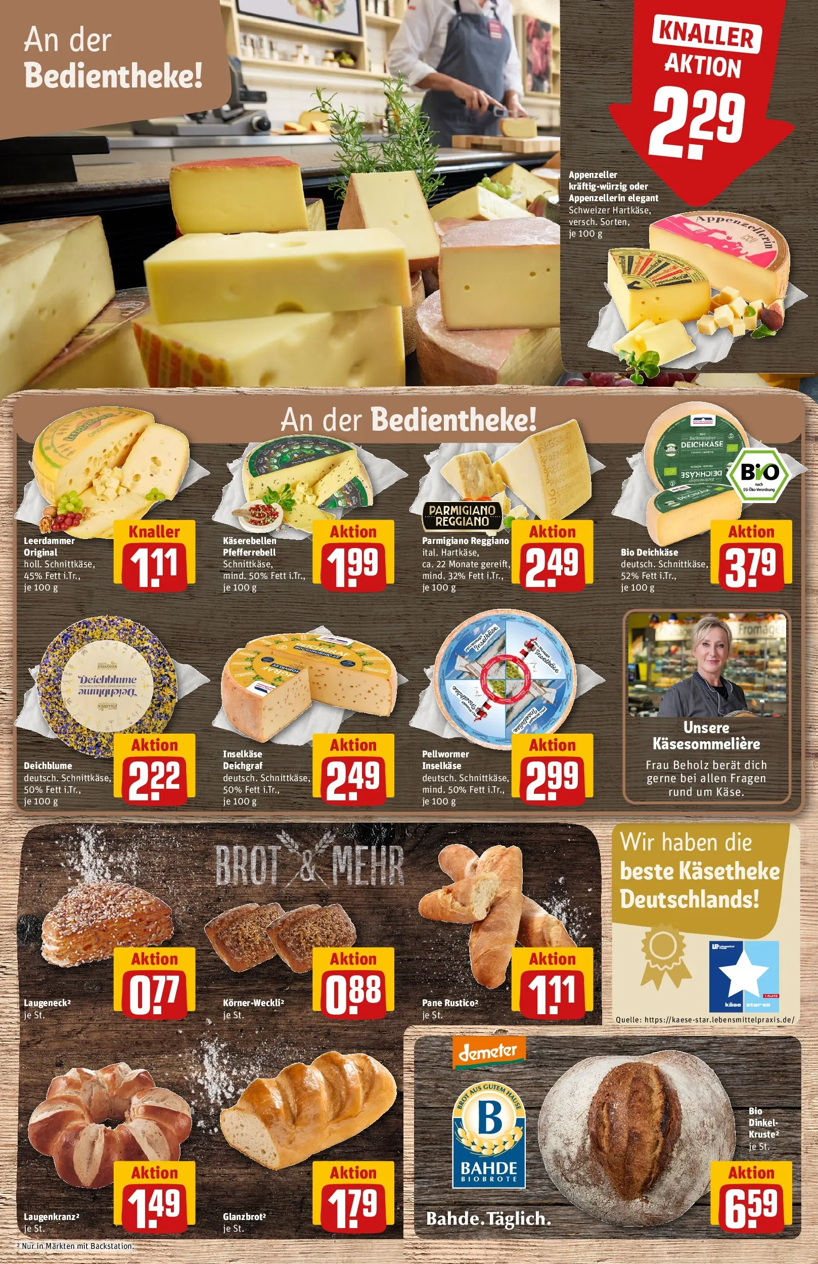 REWE Prospekt ab 22.02.2026 zum Blättern » Angebote | Seite: 11 | Produkte: Käse, Pane, Leerdammer, Brot