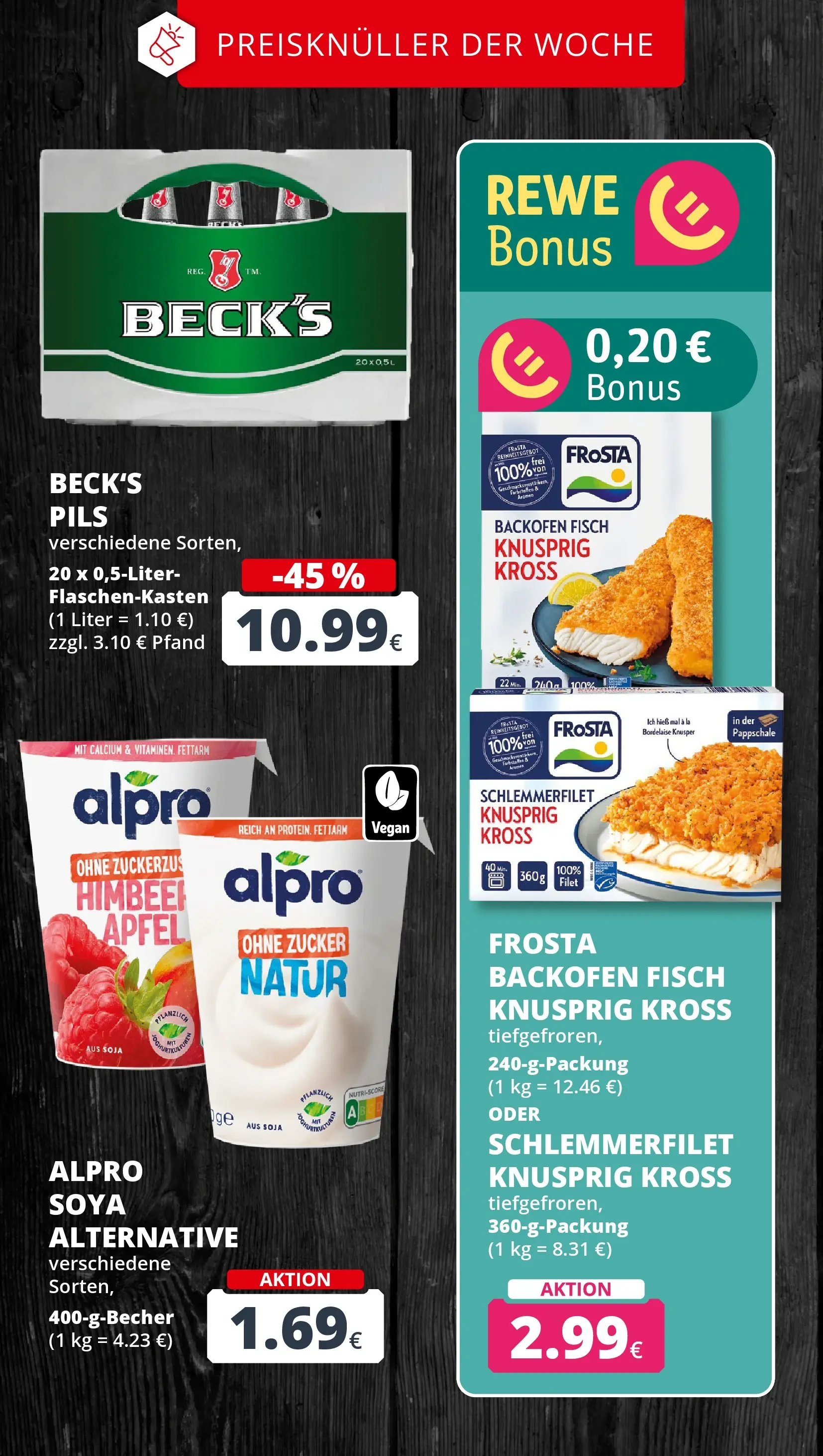 REWE Prospekt ab 22.02.2026 zum Blättern » Angebote | Seite: 4 | Produkte: Äpfel, Frosta, Fisch, Alpro