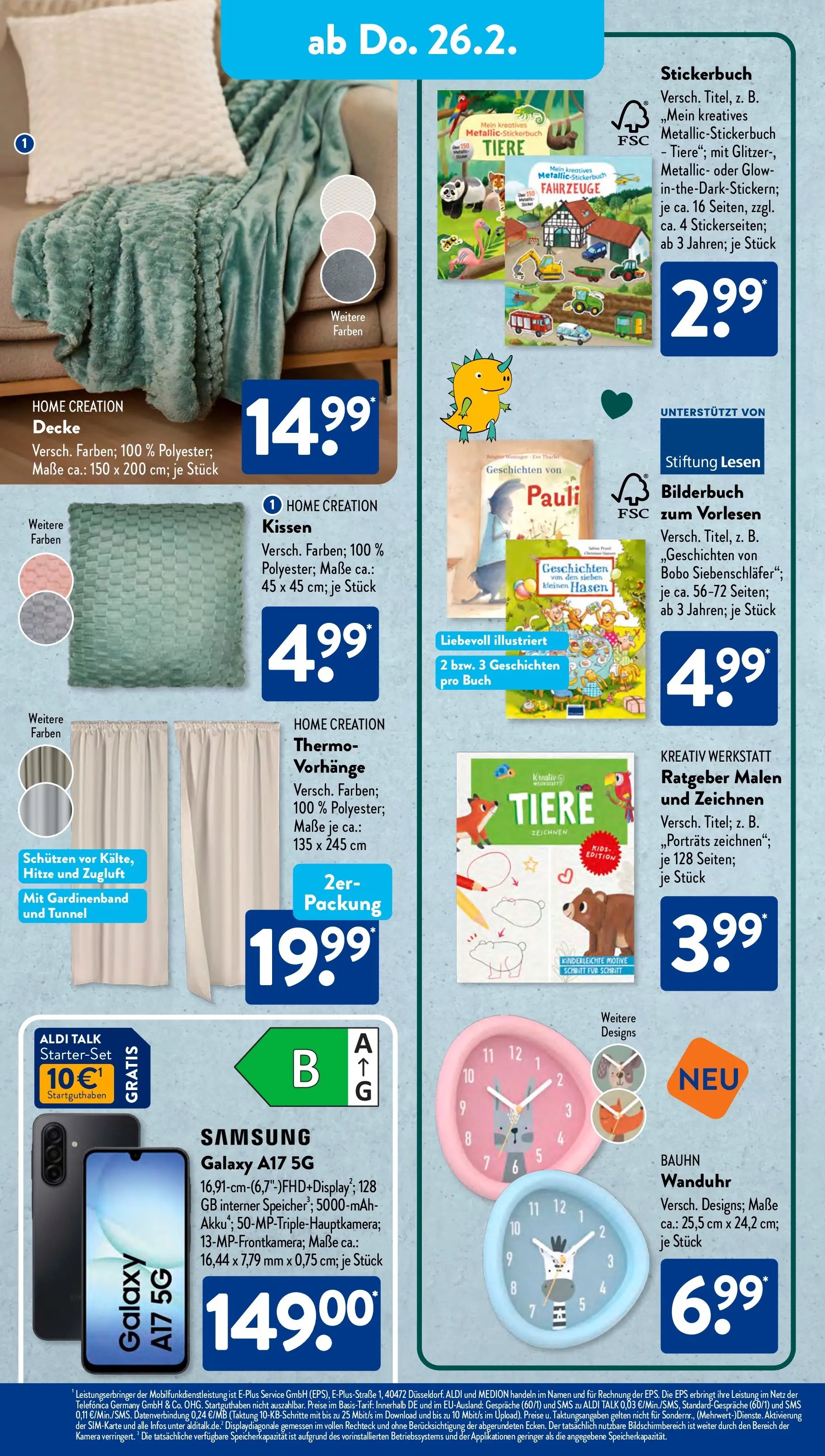 Aldi Süd Wochenangebote (ab 23.02.2026) zum Blättern | Seite: 20 | Produkte: Kamera, Kissen, Samsung, Home creation