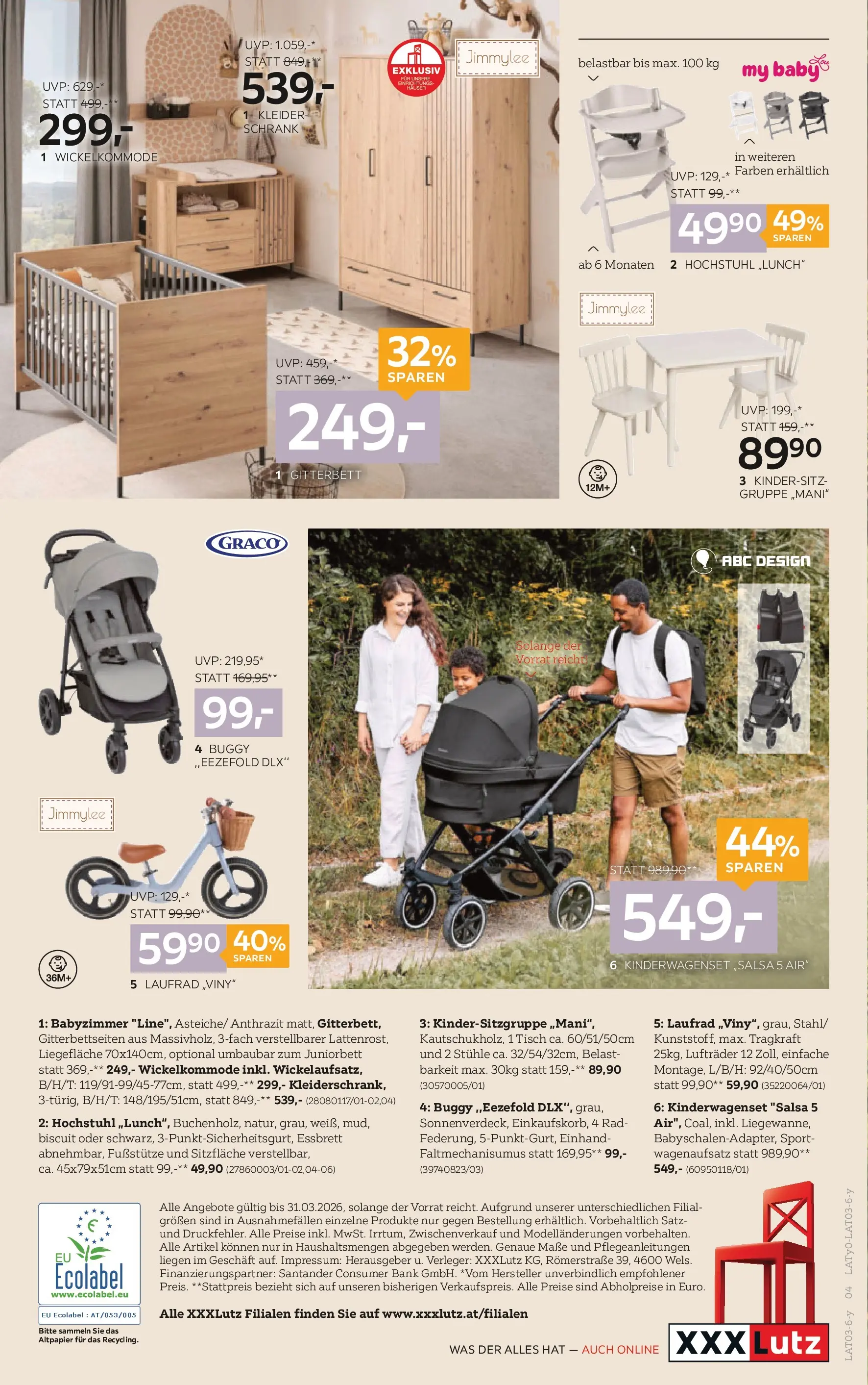 XXXLutz Baby von 17.03.2026 - Aktuelle Angebote | Seite: 4 | Produkte: Tisch, Schrank