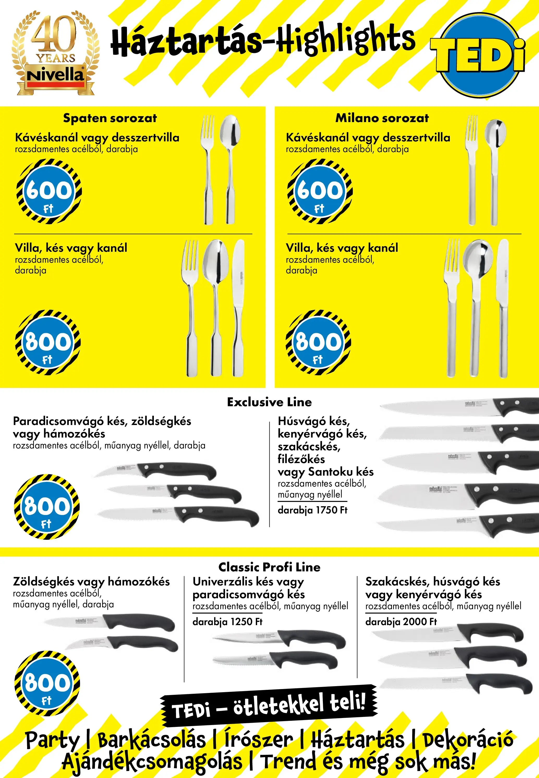 TEDi Akciós újság Gyula - 2026.02.20. -tól/töl > akció, lapozható szórólap 🛍️ | Oldal: 10 | Termékek: Kés, Dekoráció