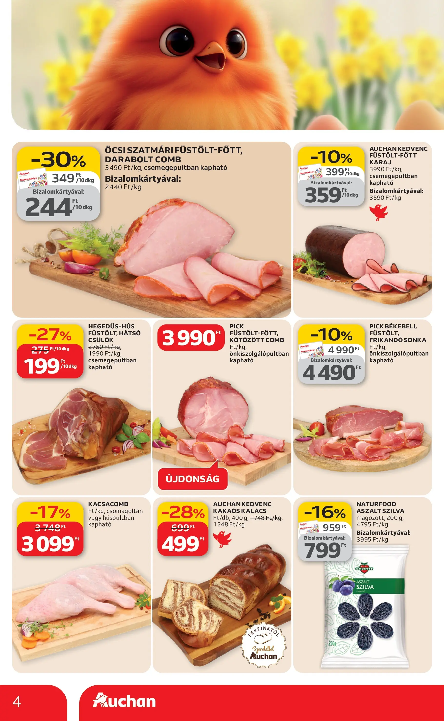 Auchan Akciós újság Miskolc - 2026.02.19. -tól/töl > akció, lapozható szórólap 🛍️ | Oldal: 4 | Termékek: Pick, Szilva, Sonka, Frikandó