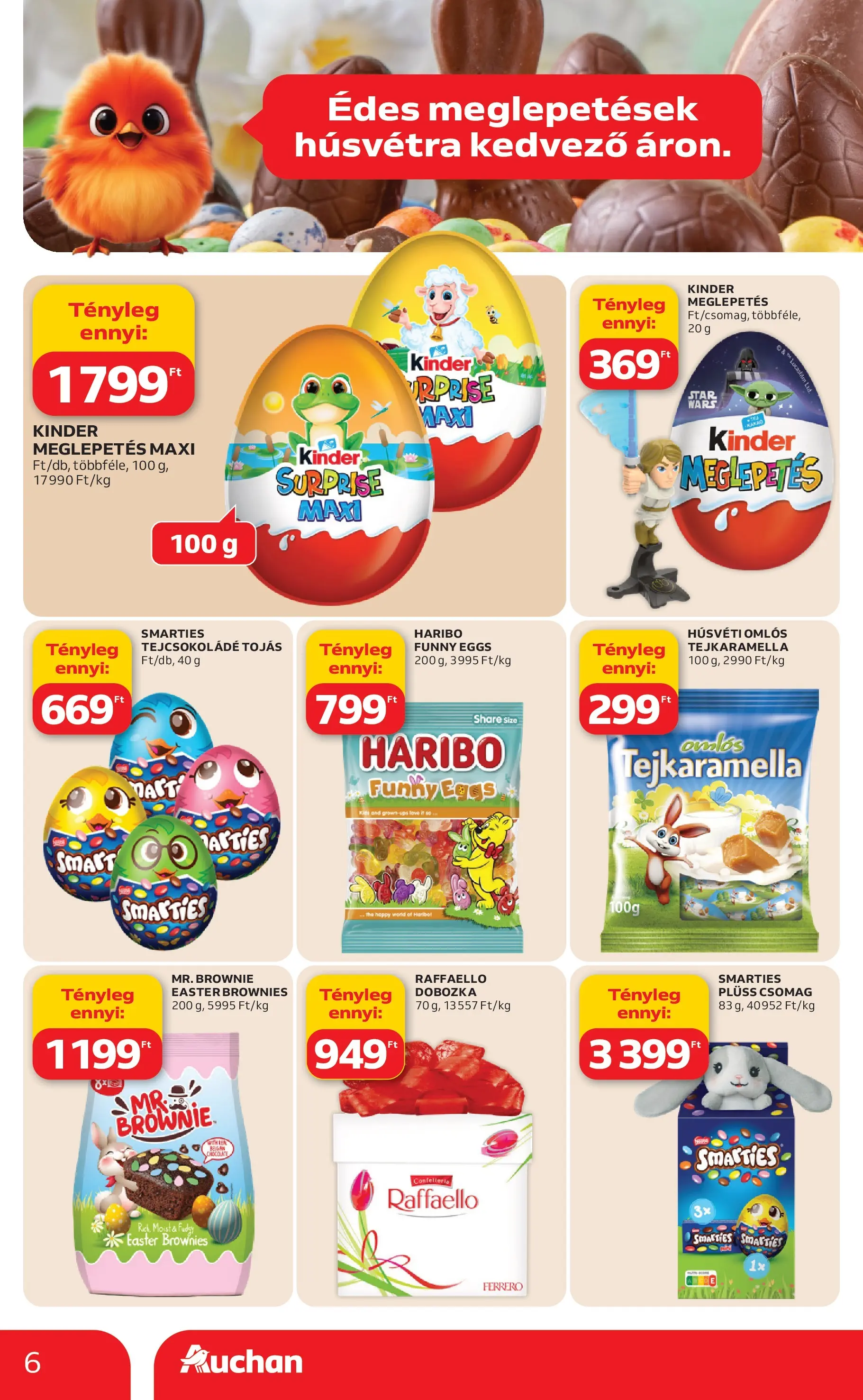 Auchan Akciós újság Miskolc - 2026.02.19. -tól/töl > akció, lapozható szórólap 🛍️ | Oldal: 6 | Termékek: Plüss, Tejcsokoládé, Tejkaramella, Só