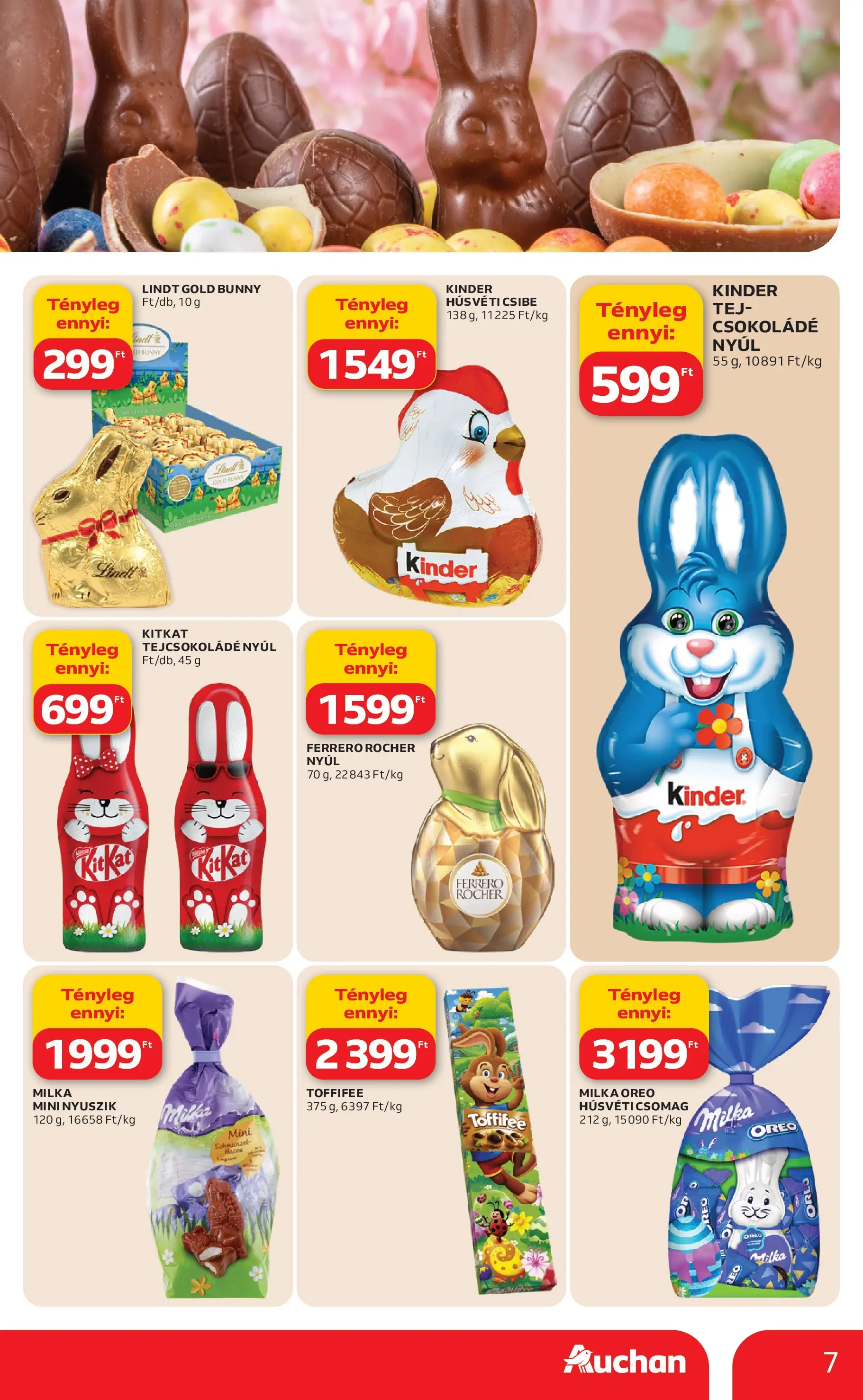 Auchan Akciós újság Miskolc - 2026.02.19. -tól/töl > akció, lapozható szórólap 🛍️ | Oldal: 7 | Termékek: Tejcsokoládé, Tej, Toffifee, Csokoládé
