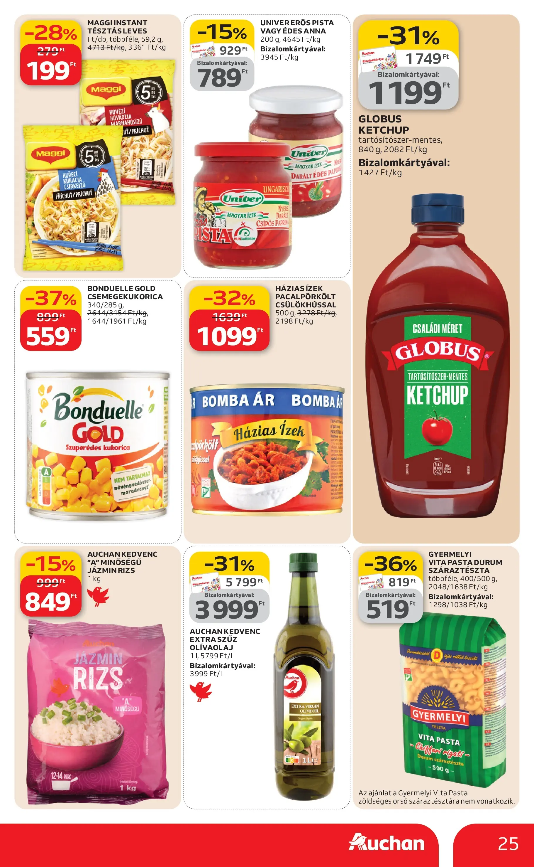 Auchan Akciós újság Miskolc - 2026.02.19. -tól/töl > akció, lapozható szórólap 🛍️ | Oldal: 25 | Termékek: Csemegekukorica, Jázmin rizs, Rizs, Ketchup