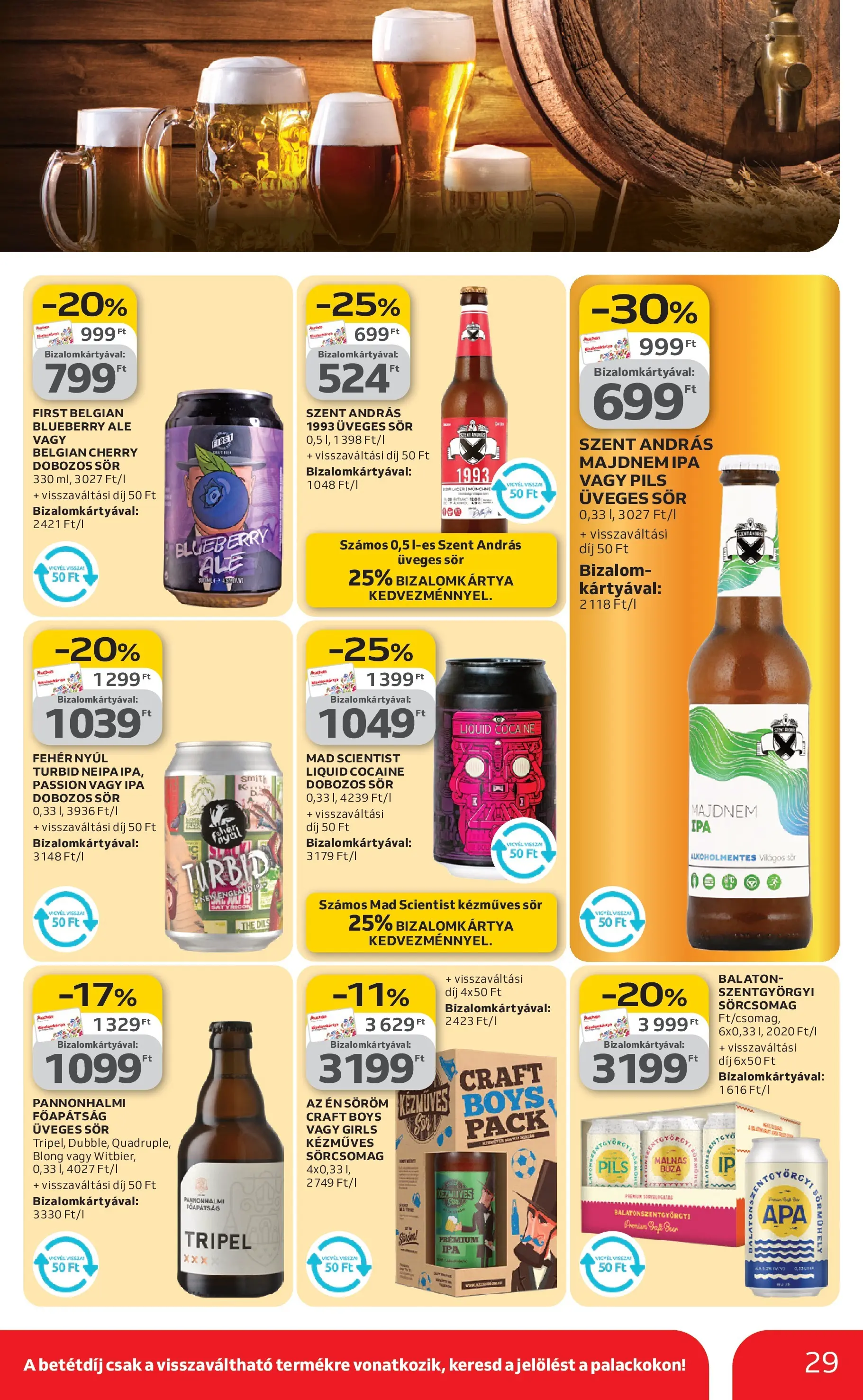 Auchan Akciós újság Miskolc - 2026.02.19. -tól/töl > akció, lapozható szórólap 🛍️ | Oldal: 29 | Termékek: Dobozos sör, Sör