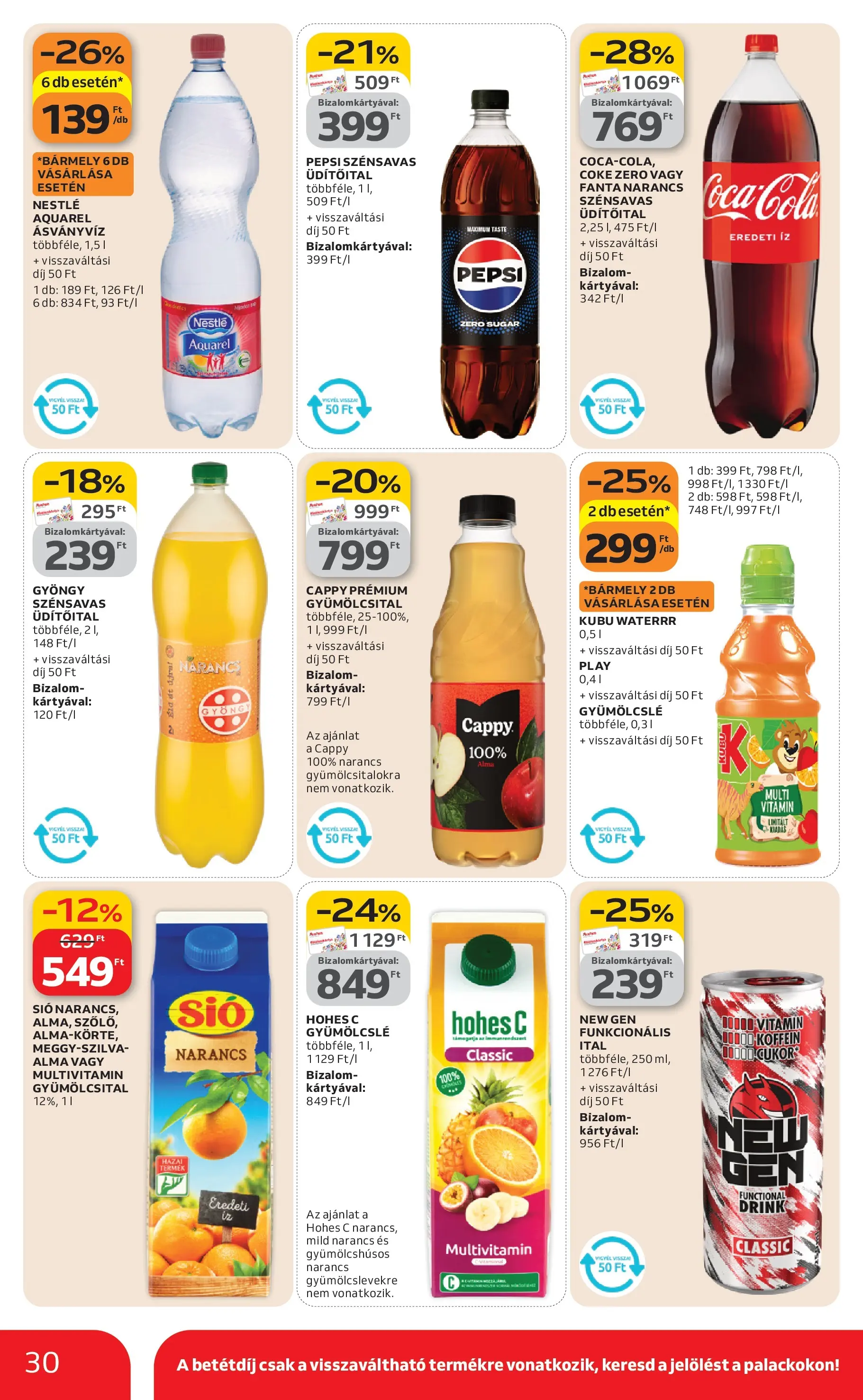 Auchan Akciós újság Miskolc - 2026.02.19. -tól/töl > akció, lapozható szórólap 🛍️ | Oldal: 30 | Termékek: Gyümölcslé, Fanta, Hohes c, Multivitamin