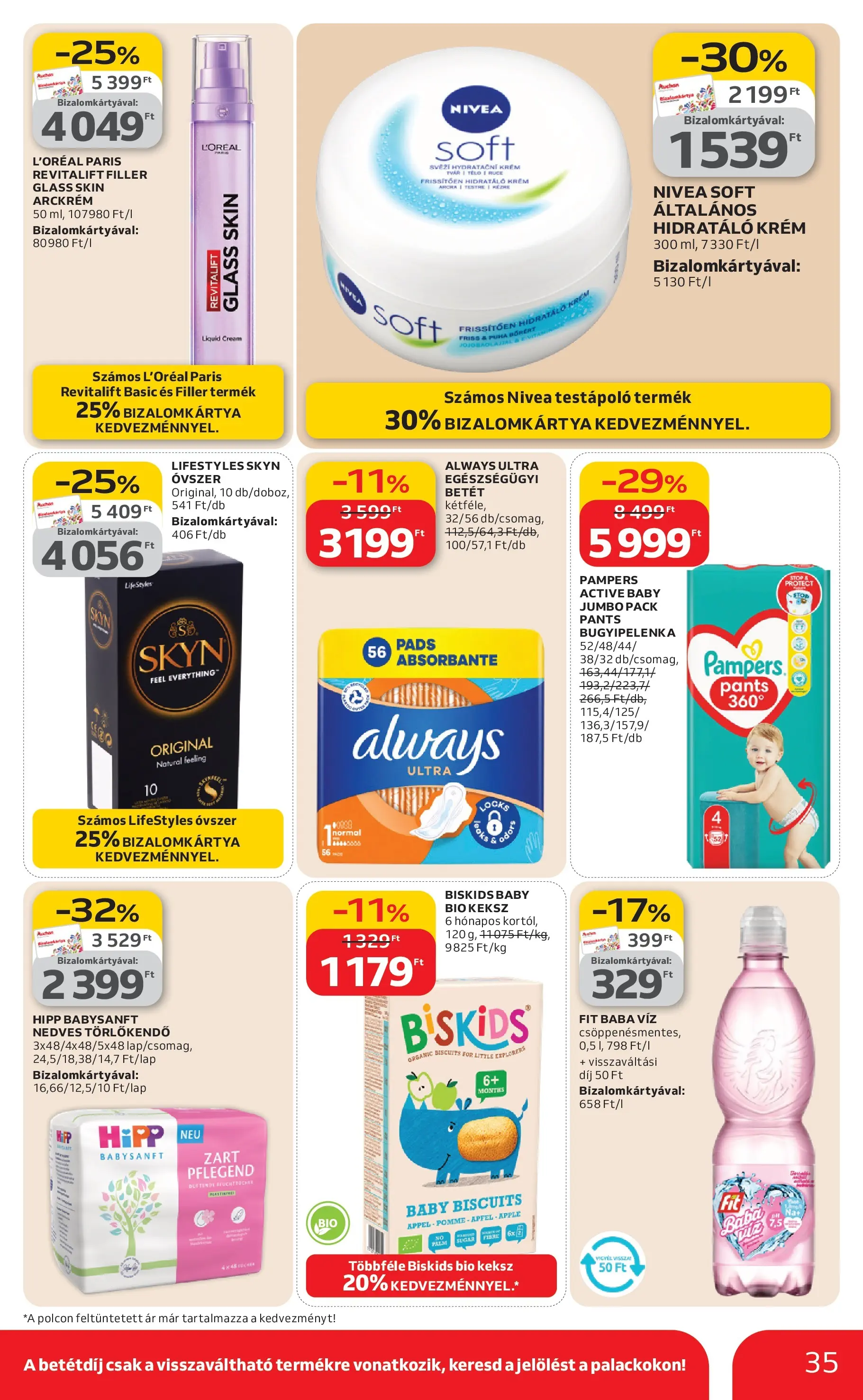 Auchan Akciós újság Miskolc - 2026.02.19. -tól/töl > akció, lapozható szórólap 🛍️ | Oldal: 35 | Termékek: Törlőkendő, Óvszer, Nedves törlőkendő, Testápoló