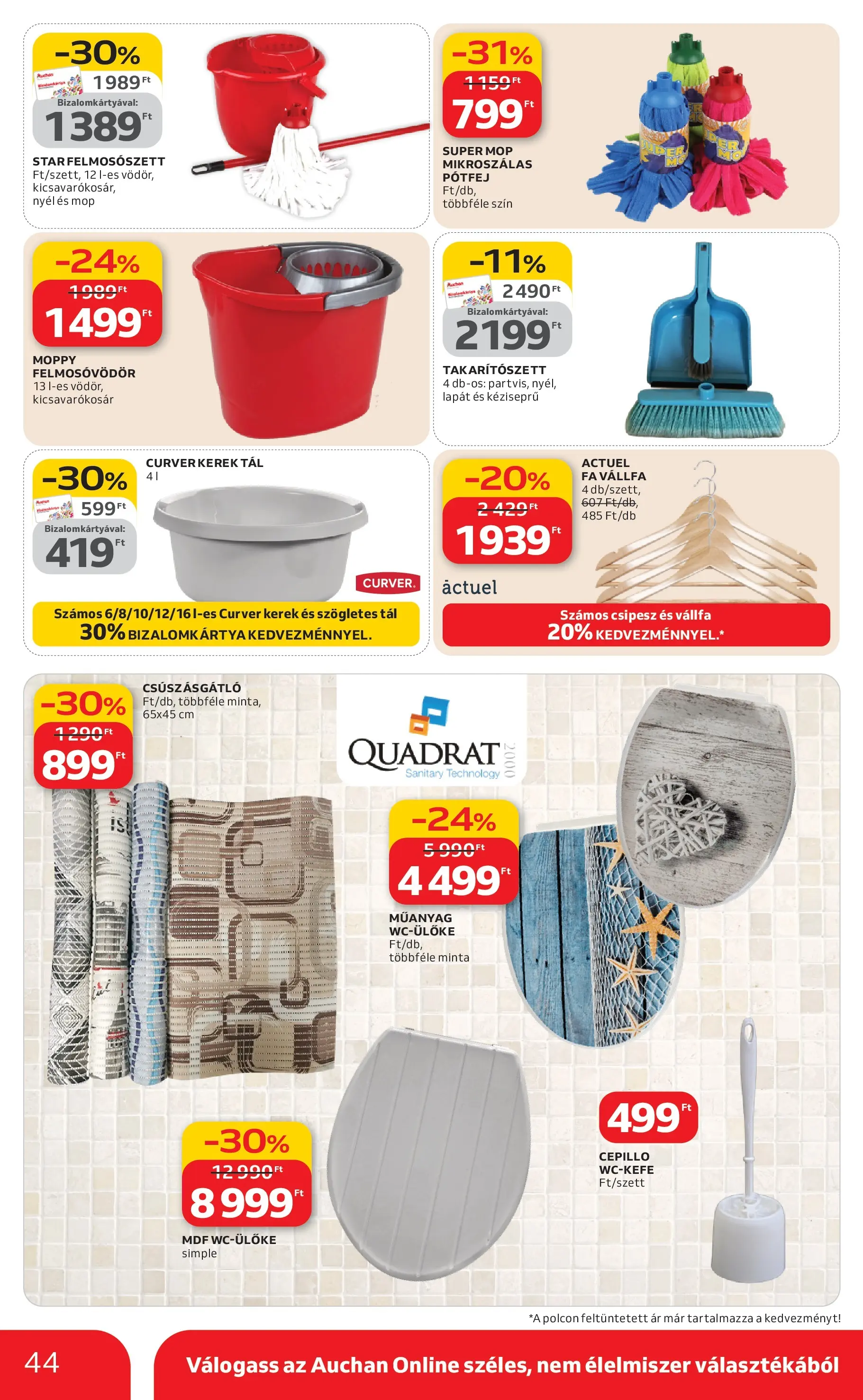 Auchan Akciós újság Miskolc - 2026.02.19. -tól/töl > akció, lapozható szórólap 🛍️ | Oldal: 44 | Termékek: Vállfa