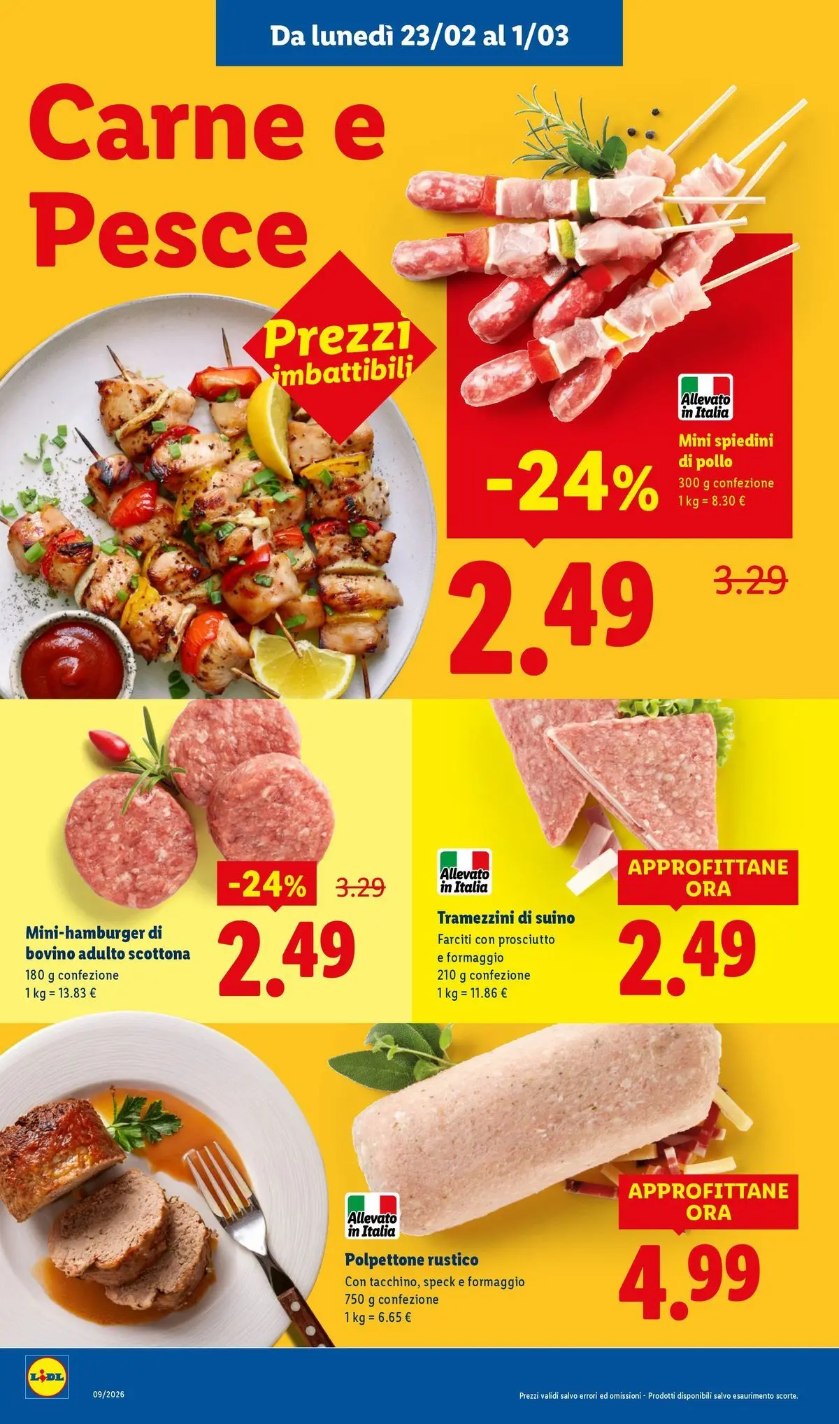 LIDL volantino della prossima settimana dal ﻿22/02/2026﻿ 📣 | Pagina: 4 | Prodotti: Speck, Pollo, Pesce, Formaggio