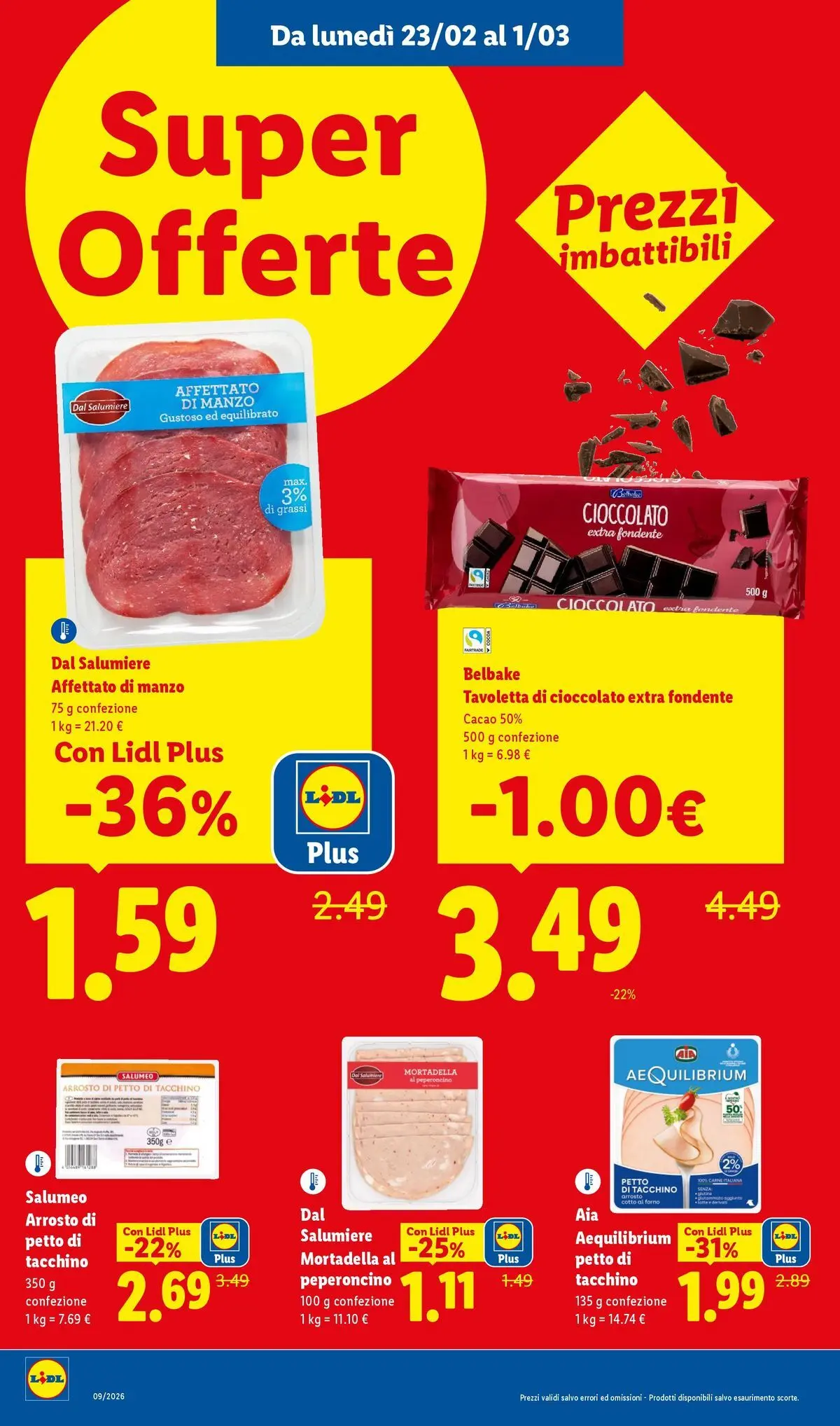 LIDL volantino della prossima settimana dal ﻿22/02/2026﻿ 📣 | Pagina: 6 | Prodotti: Cioccolato, Manzo, Tacchino, Peperoncino