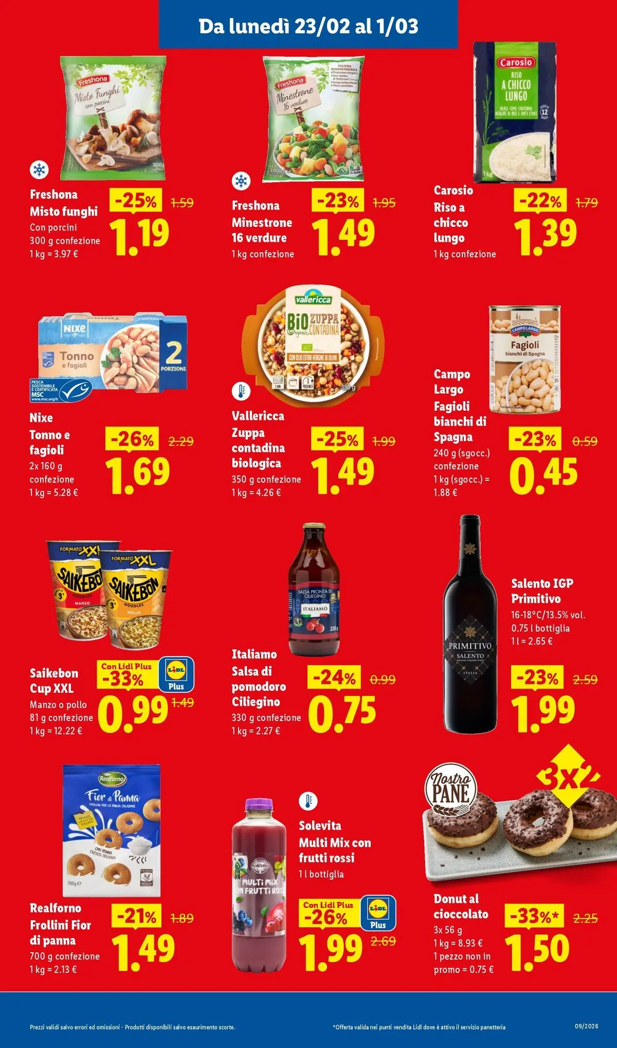 LIDL volantino della prossima settimana dal ﻿22/02/2026﻿ 📣 | Pagina: 7 | Prodotti: Pane, Pollo, Riso, Fagioli