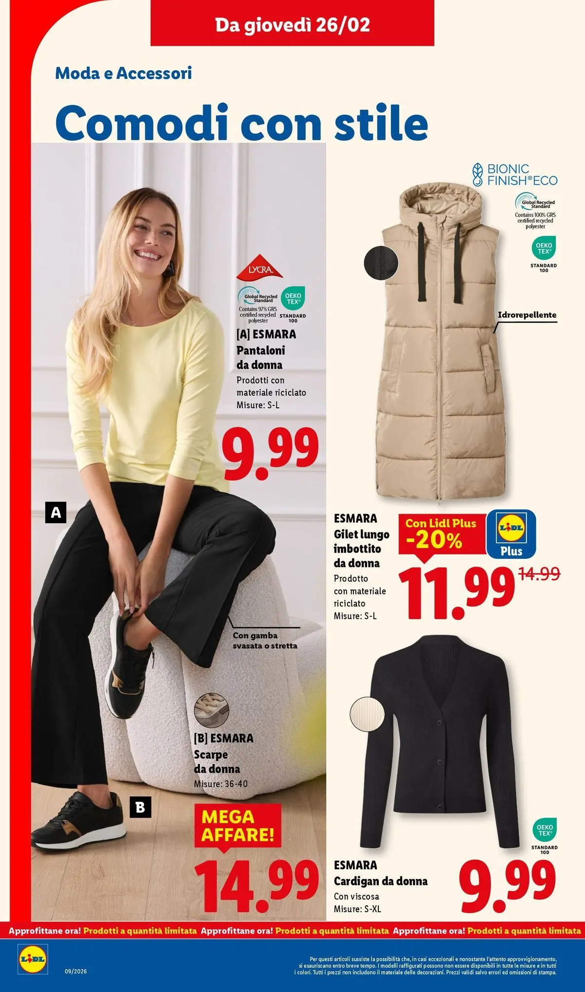 LIDL volantino della prossima settimana dal ﻿22/02/2026﻿ 📣 | Pagina: 38 | Prodotti: Pantaloni, Gilet, Cardigan, Scarpe