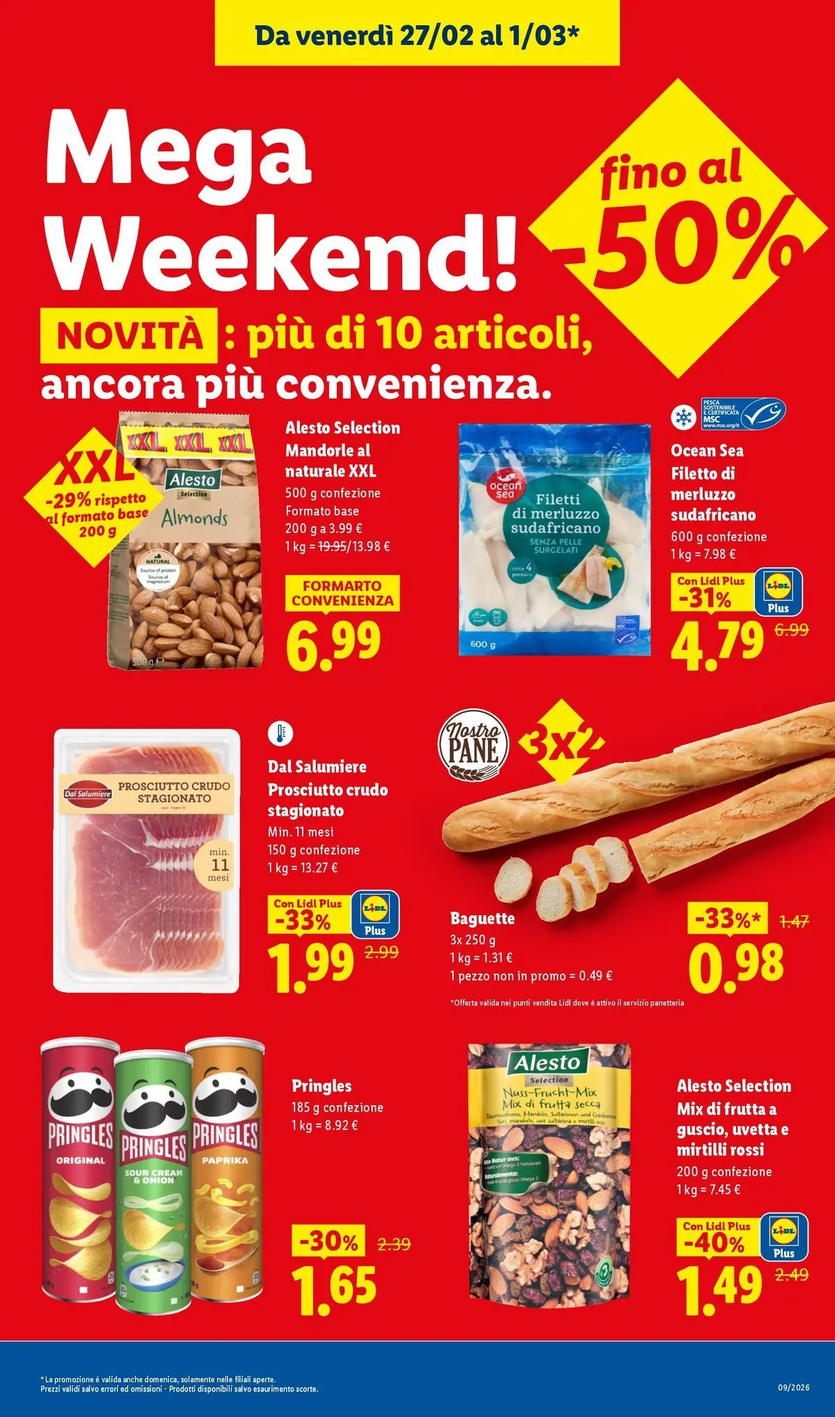 LIDL volantino della prossima settimana dal ﻿22/02/2026﻿ 📣 | Pagina: 48 | Prodotti: Frutta, Prosciutto, Pesca, Mandorle