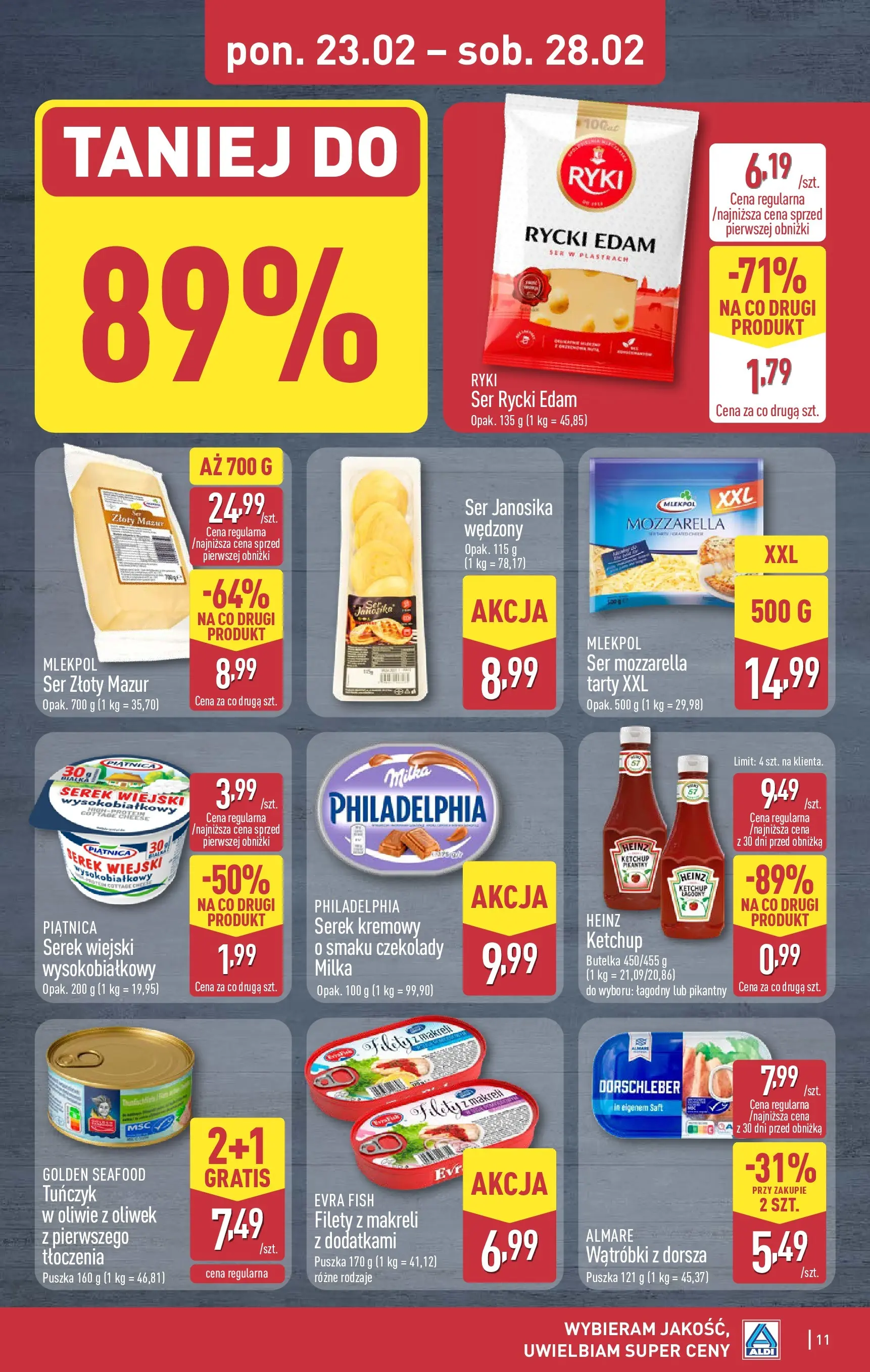 Aldi - Tanie zakupy w ALDI od 22.02.2026 - Ulotka PDF, promocje | Strona: 11 | Produkty: Serek, Milka, Tuńczyk, Ser