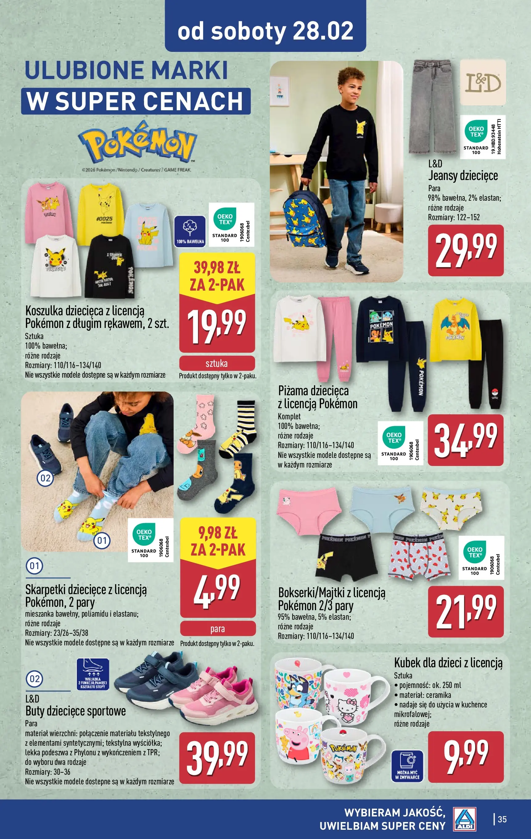 Aldi - Tanie zakupy w ALDI od 22.02.2026 - Ulotka PDF, promocje | Strona: 35 | Produkty: Piżama, Buty, Skarpetki