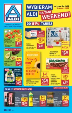 Pogląd oferty "Aldi Gazetka - Okazje na weekend" - ważna od 26.02.2026 Pogląd oferty "Aldi Gazetka - Okazje na weekend" - ważna od 26.02.2026