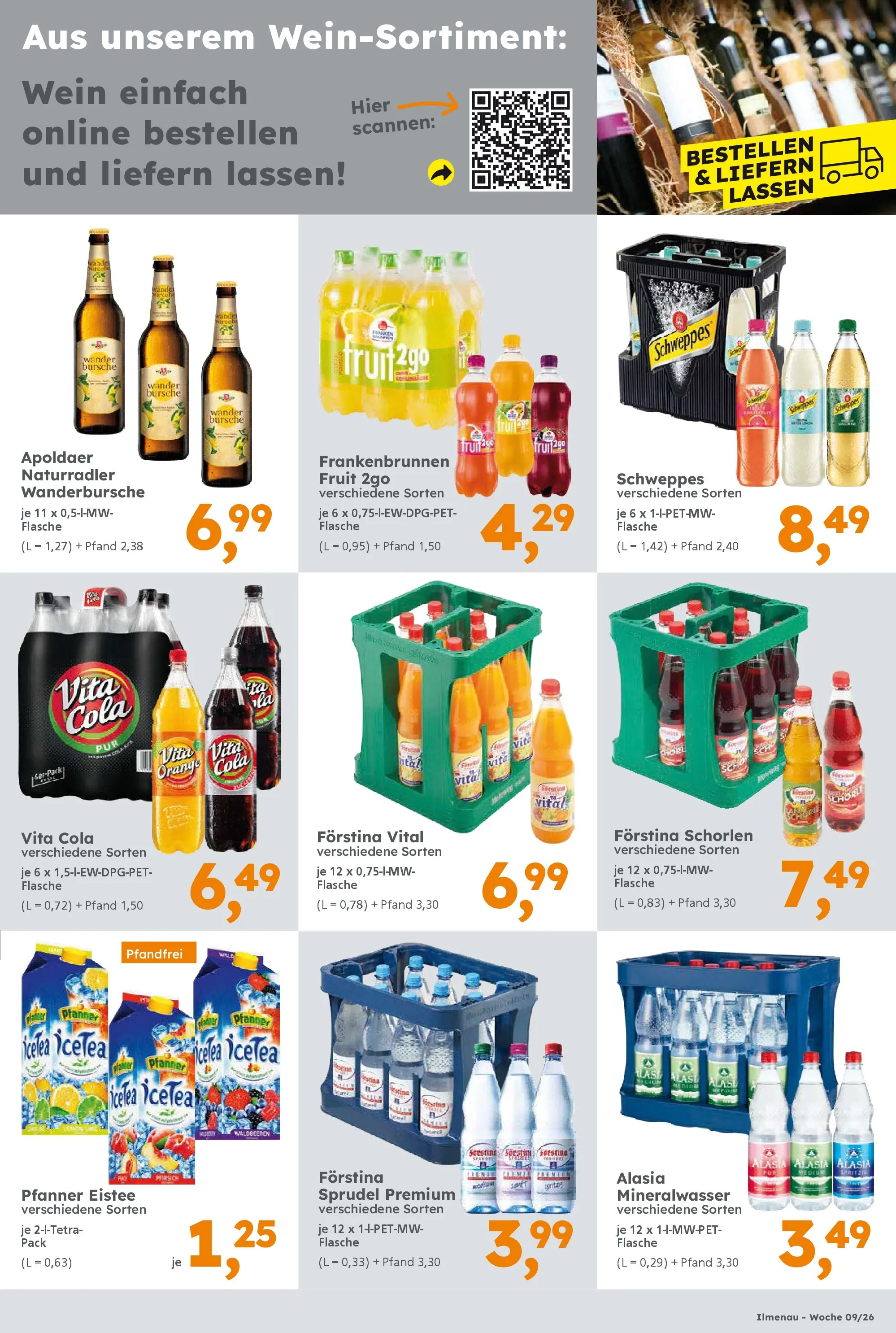 Globus Baumarkt prospekt Ilmenau	 (ab 22.02.2026) zum Blättern | Seite: 17 | Produkte: Schweppes, Mineralwasser, Vita cola, Wein
