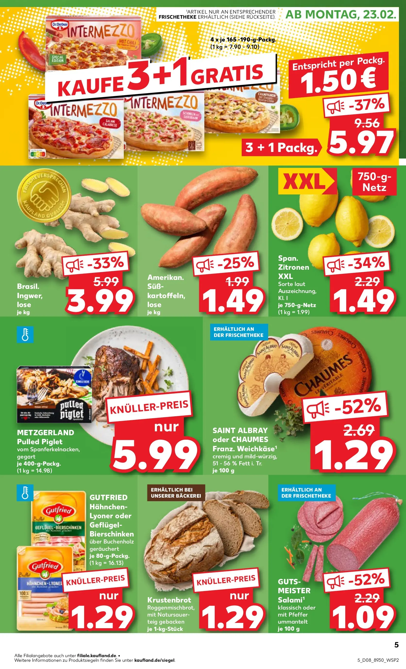 Prospekt Kaufland ab 22.02.2026 » Angebote Online zum Blättern | Seite: 5 | Produkte: Hahnchen, Bäckerei, Kaninchen, Pfeffer
