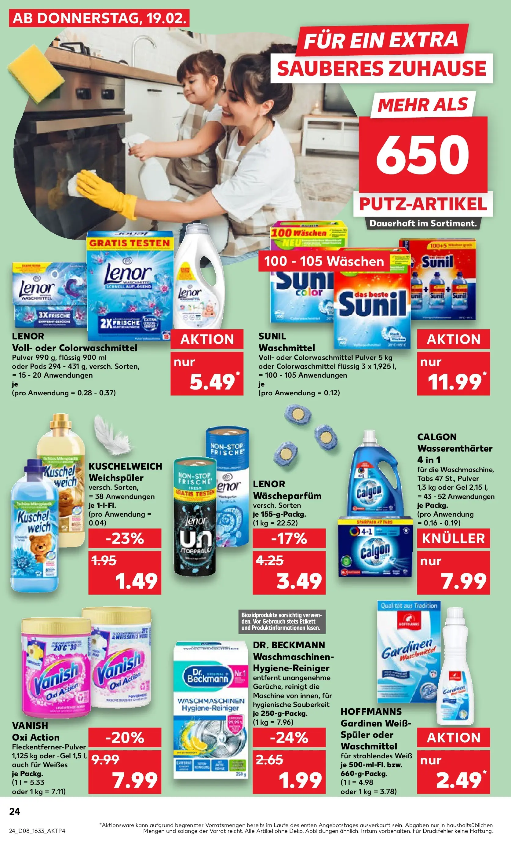 Prospekt Kaufland ab 22.02.2026 » Angebote Online zum Blättern | Seite: 24 | Produkte: Lenor, Kuschelweich, Weichspüler, Waschmittel