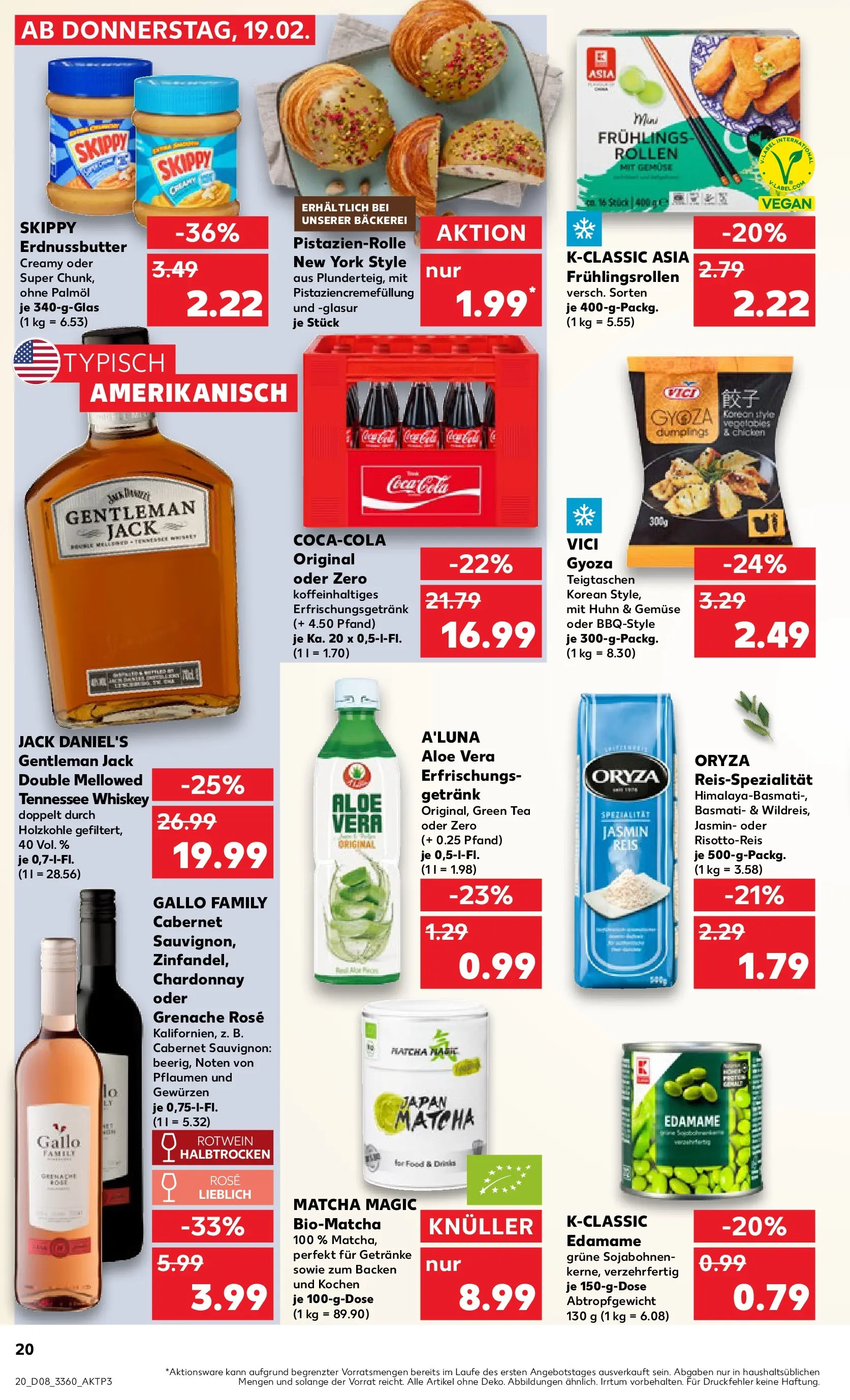 Prospekt Kaufland ab 22.02.2026 » Angebote Online zum Blättern | Seite: 20 | Produkte: Cola, Butter, Rotwein, Gemüse
