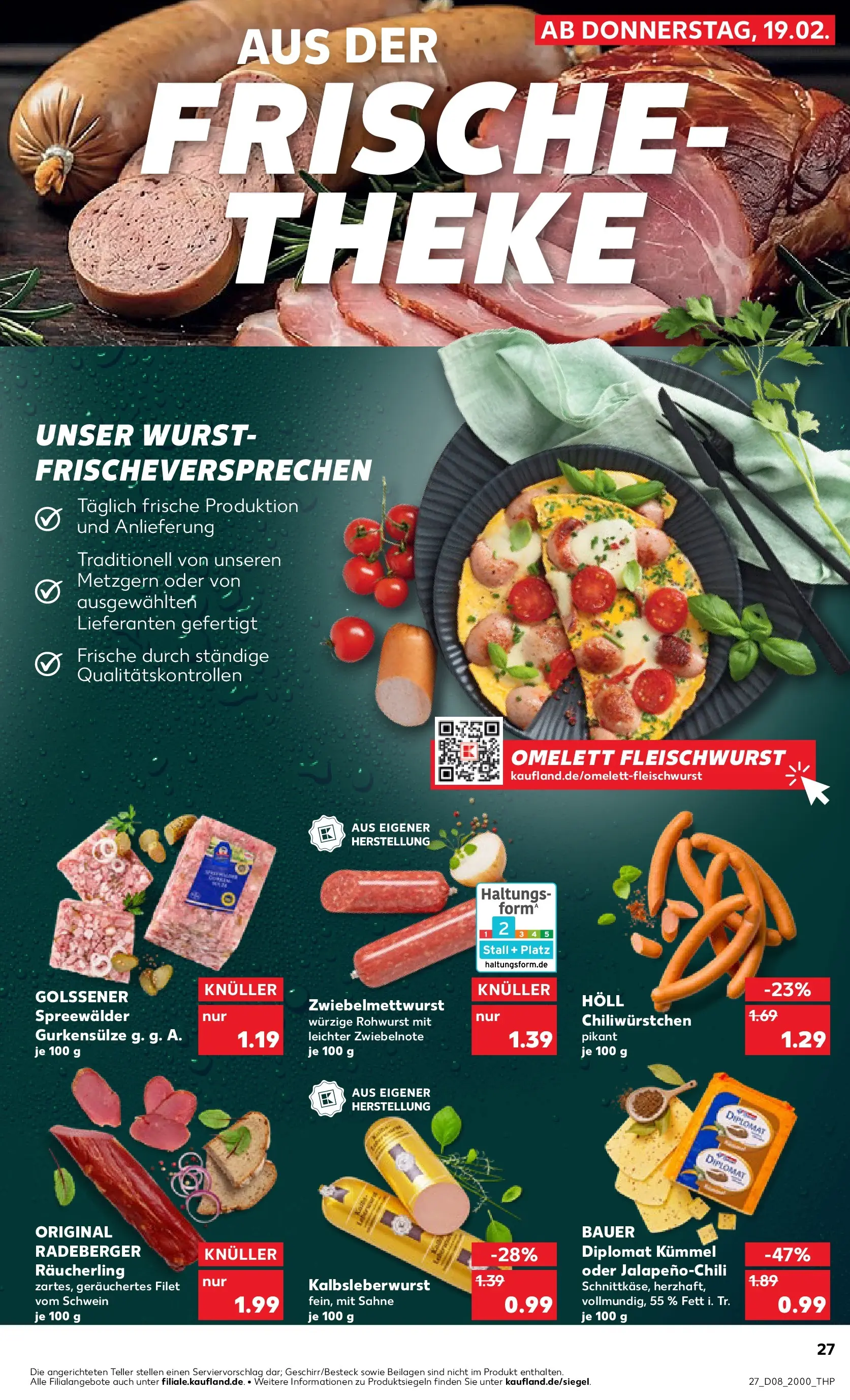 Prospekt Kaufland ab 22.02.2026 » Angebote Online zum Blättern | Seite: 27 | Produkte: Theke, Wurst, Sahne