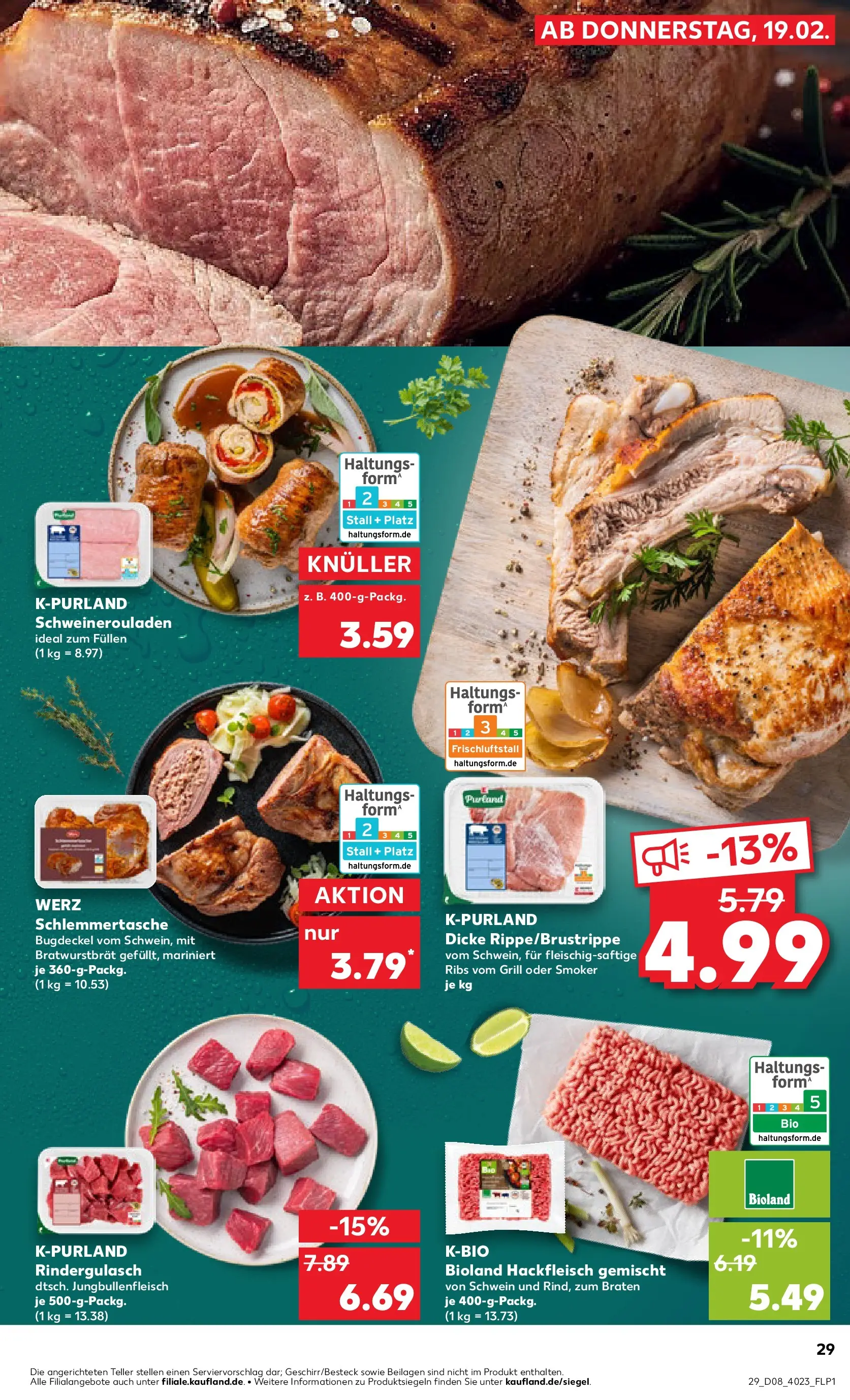 Prospekt Kaufland ab 22.02.2026 » Angebote Online zum Blättern | Seite: 29 | Produkte: Grill, Rindergulasch, Hackfleisch