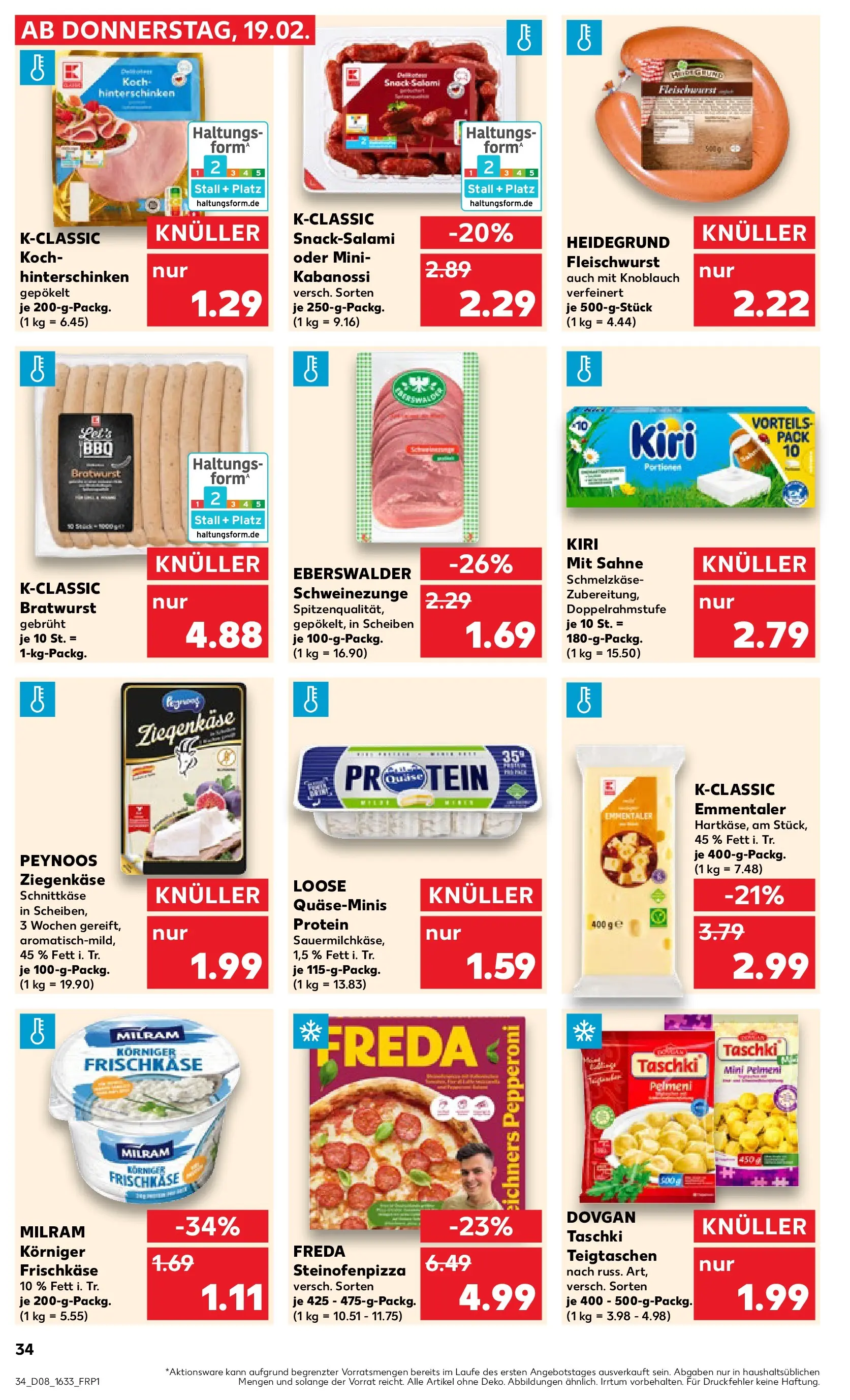 Prospekt Kaufland ab 22.02.2026 » Angebote Online zum Blättern | Seite: 34 | Produkte: Bratwurst, Milram, Knoblauch, Salami