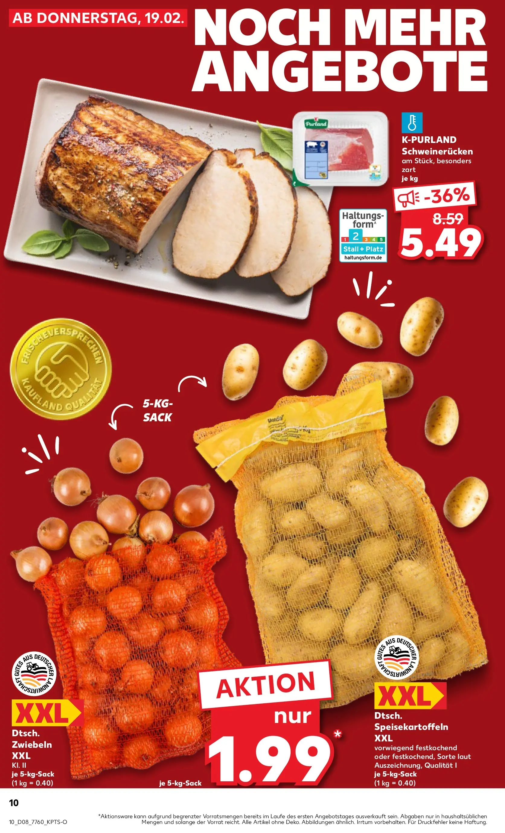 Prospekt Kaufland ab 22.02.2026 » Angebote Online zum Blättern | Seite: 10 | Produkte: Zwiebeln, Schweinerucken