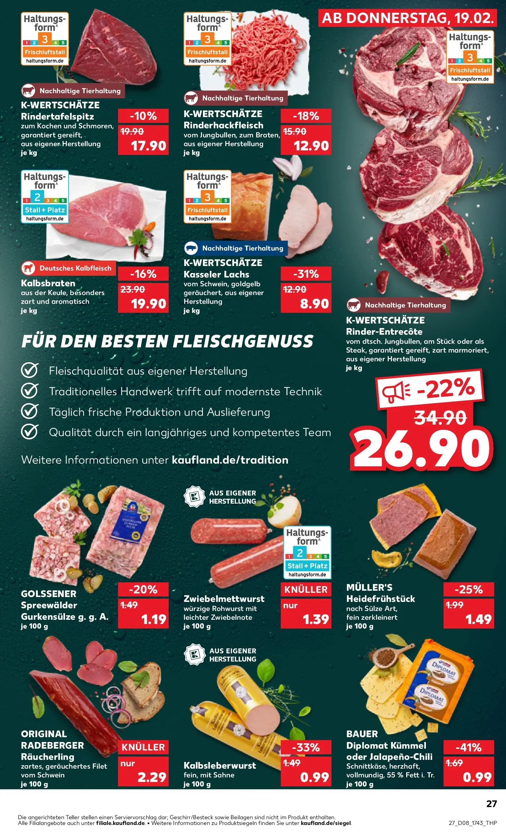 Prospekt Kaufland ab 22.02.2026 » Angebote Online zum Blättern | Seite: 27 | Produkte: Lachs, Sahne