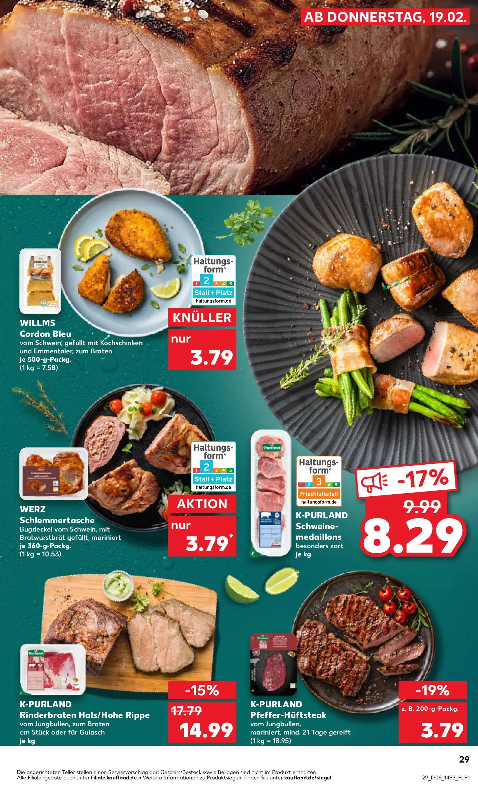 Prospekt Kaufland ab 22.02.2026 » Angebote Online zum Blättern | Seite: 29 | Produkte: Rinderbraten, Gulasch, Steak