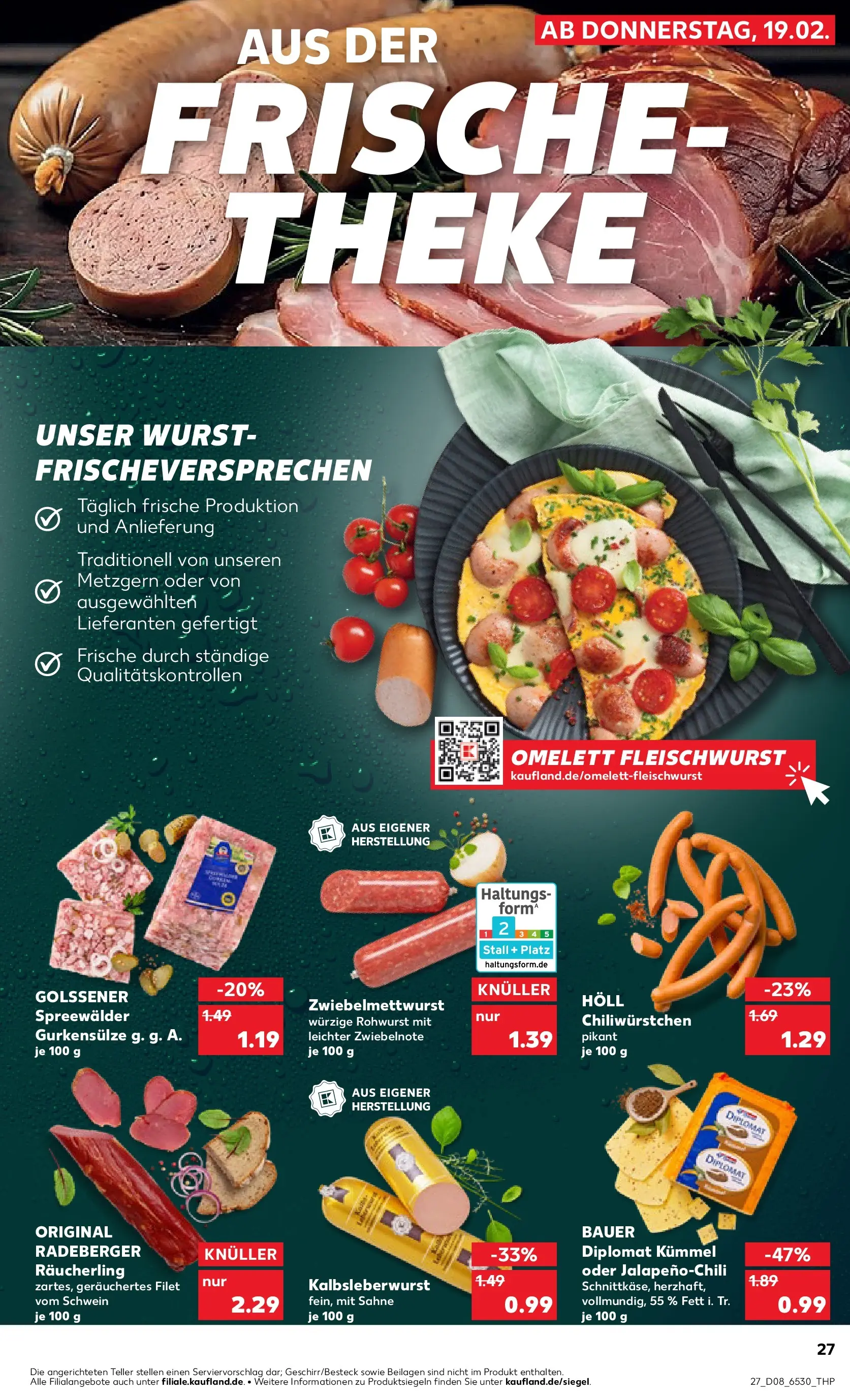 Prospekt Kaufland ab 22.02.2026 » Angebote Online zum Blättern | Seite: 27 | Produkte: Theke, Wurst, Sahne