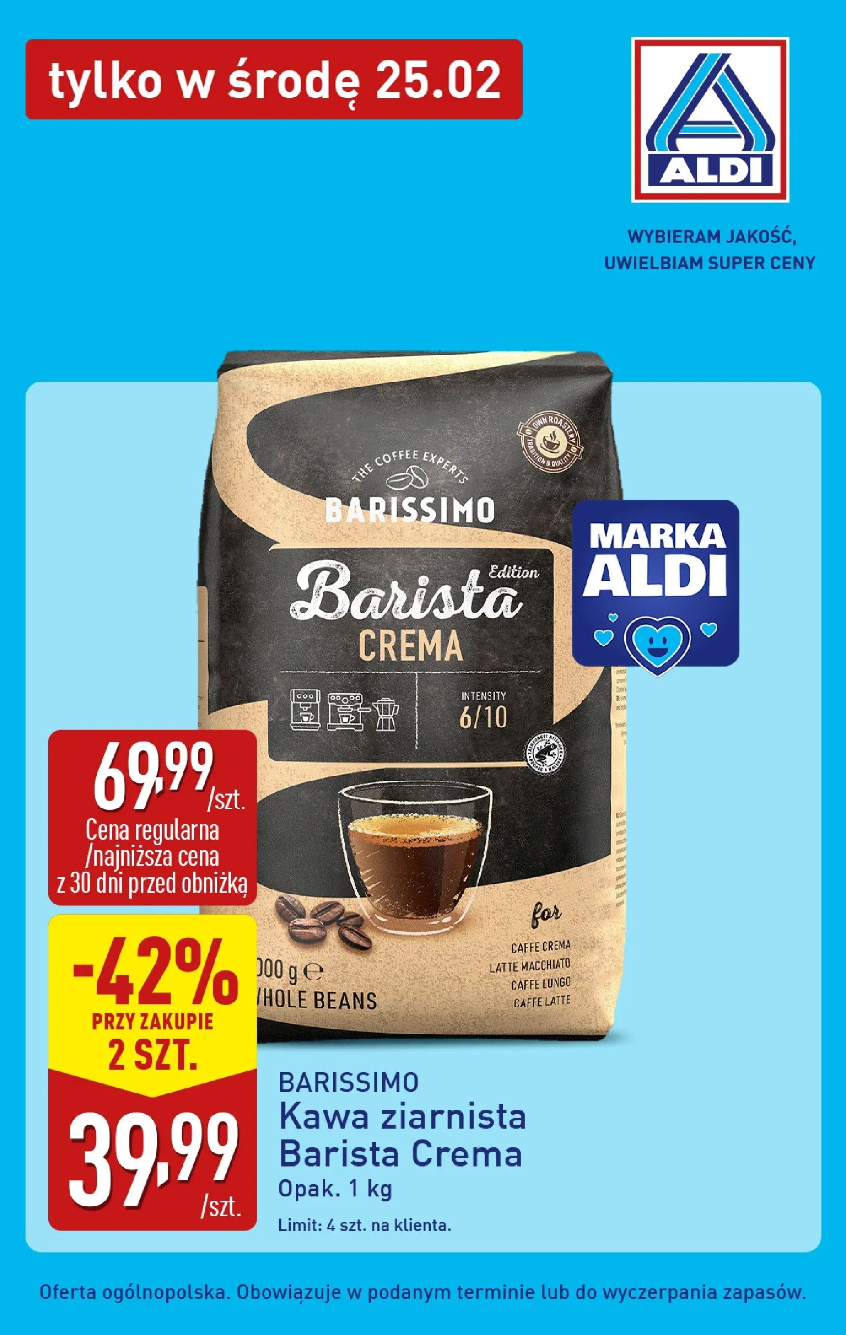 Aldi Gazetka - Tylko w środę od 25.02.2026 - Ulotka PDF, promocje | Strona: 2 | Produkty: Kawa ziarnista, Kawa
